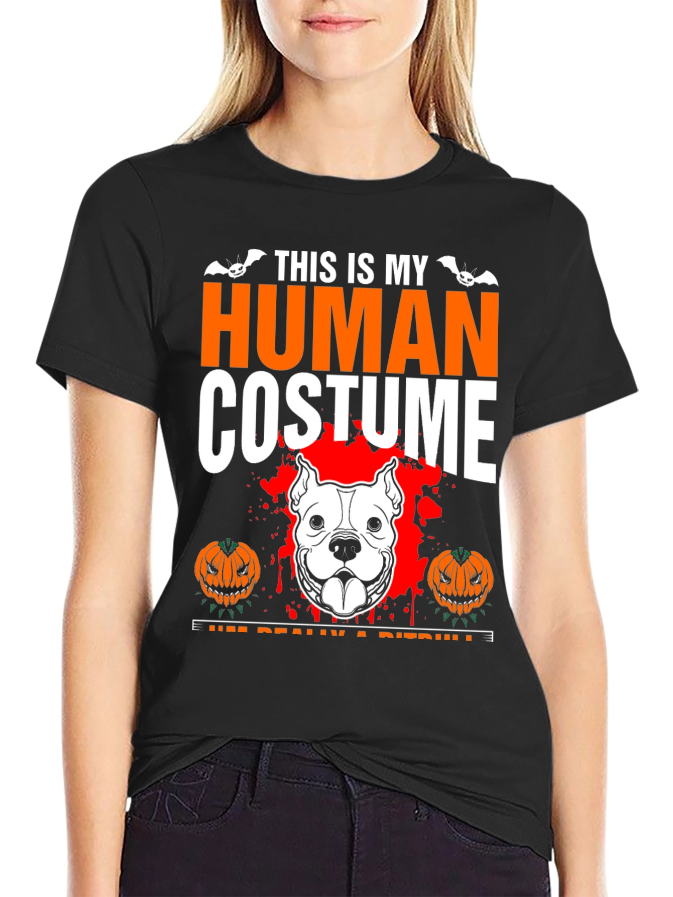 Human Costume Pitbull Halloween T-Shirt