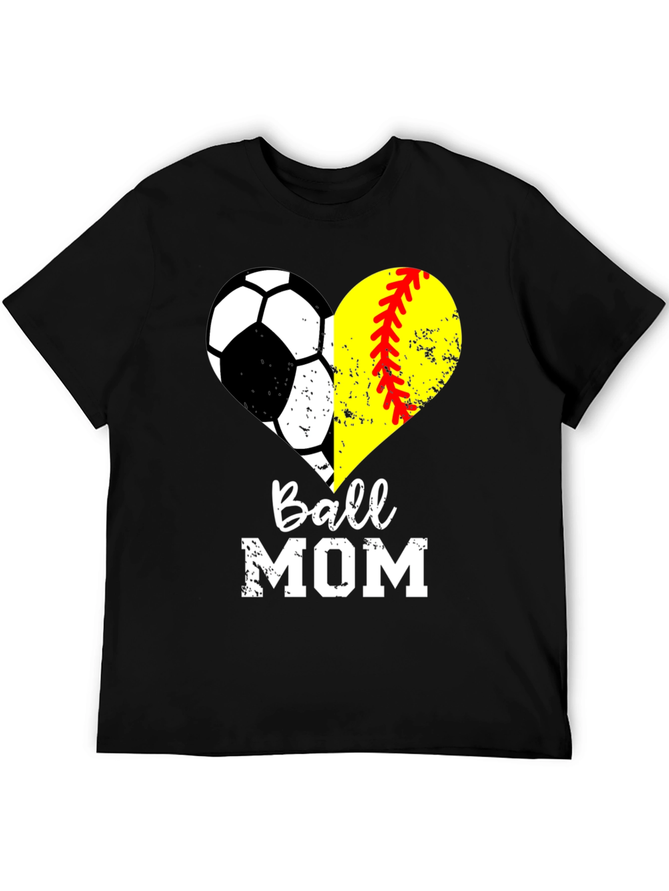 Ball Mom Heart Graphic T-Shirt