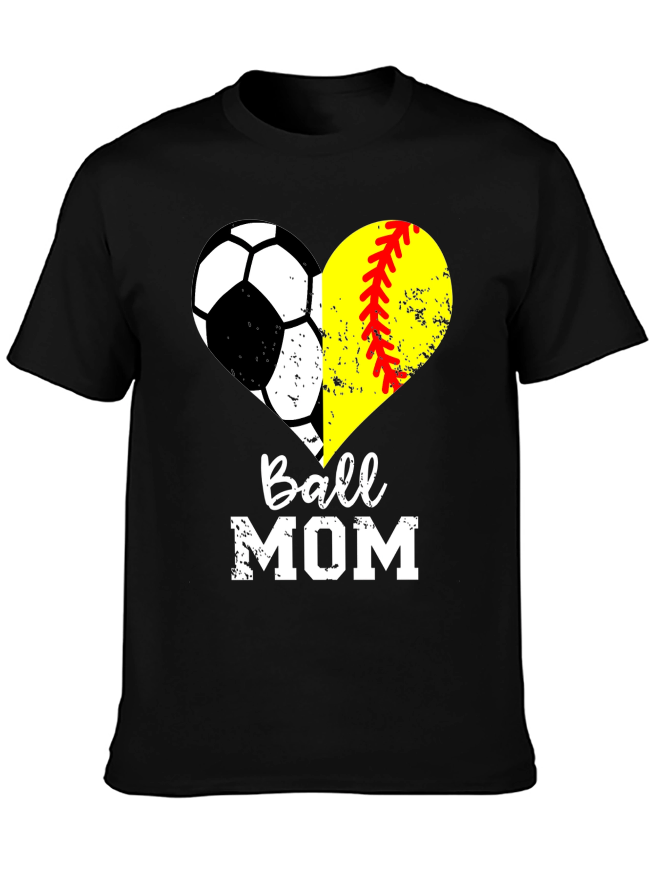 Ball Mom Heart Graphic T-Shirt