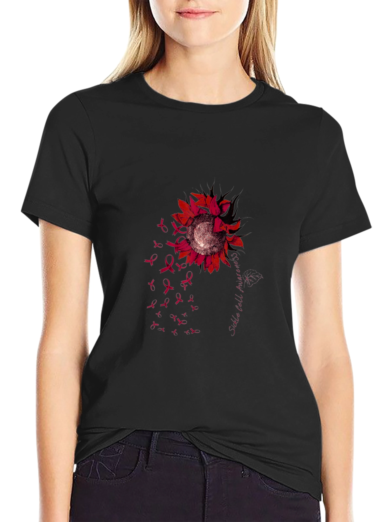 Sunflower Breast Cancer Awareness T-Shirt