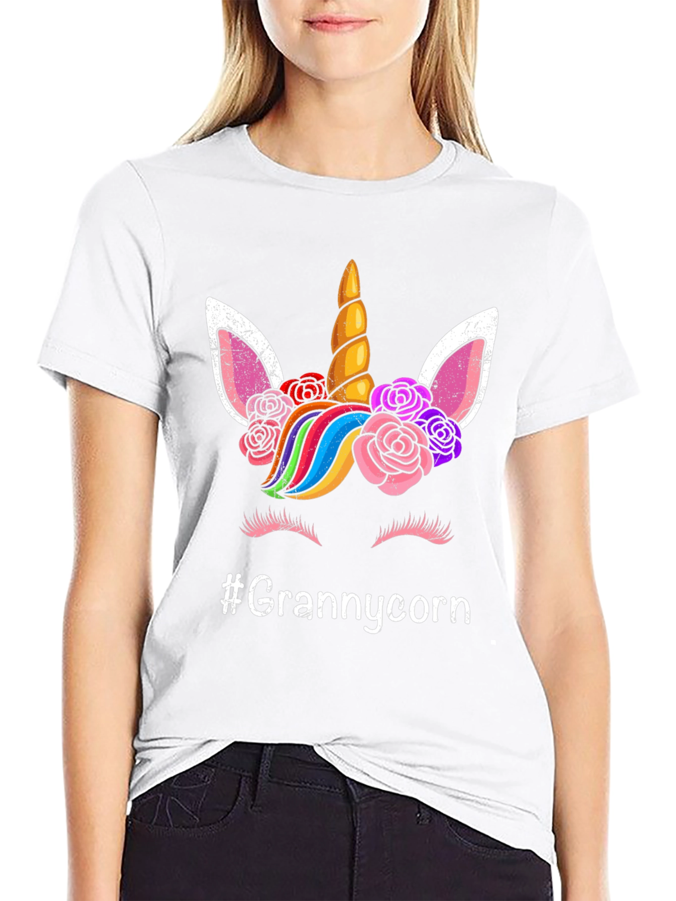 Grannycorn Unicorn Graphic T-Shirt