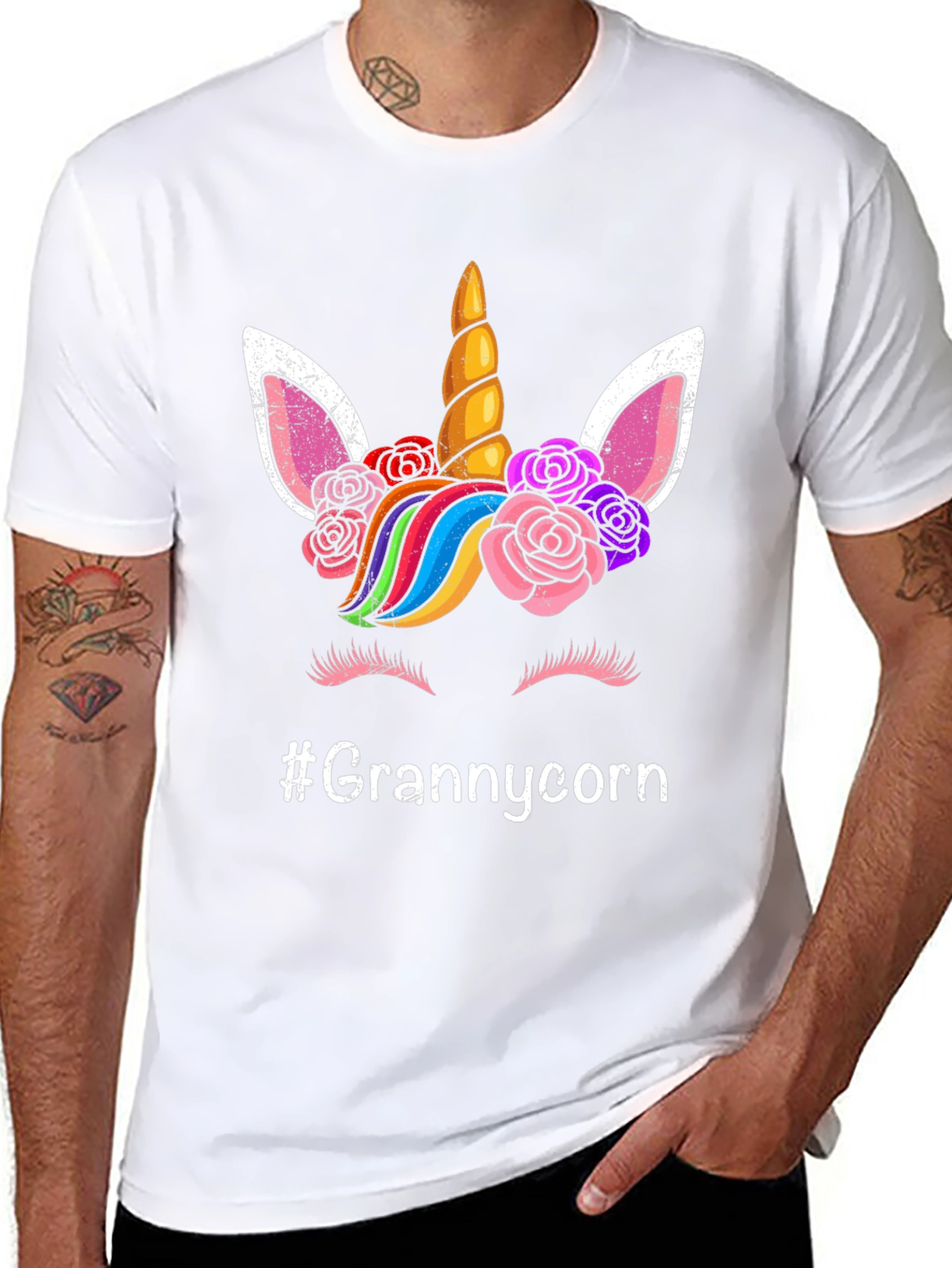 Grannycorn Unicorn Graphic T-Shirt