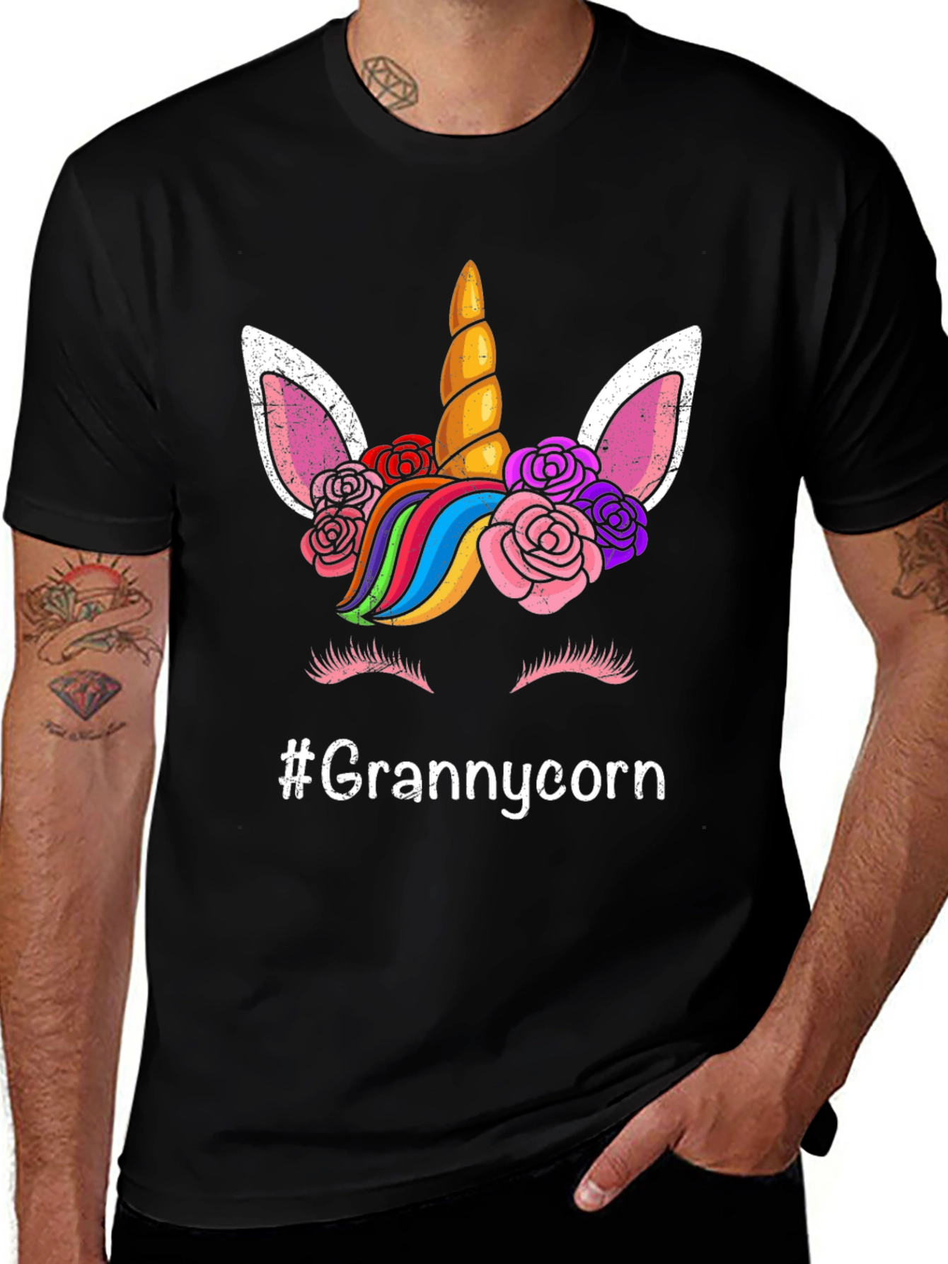 Grannycorn Unicorn Graphic T-Shirt