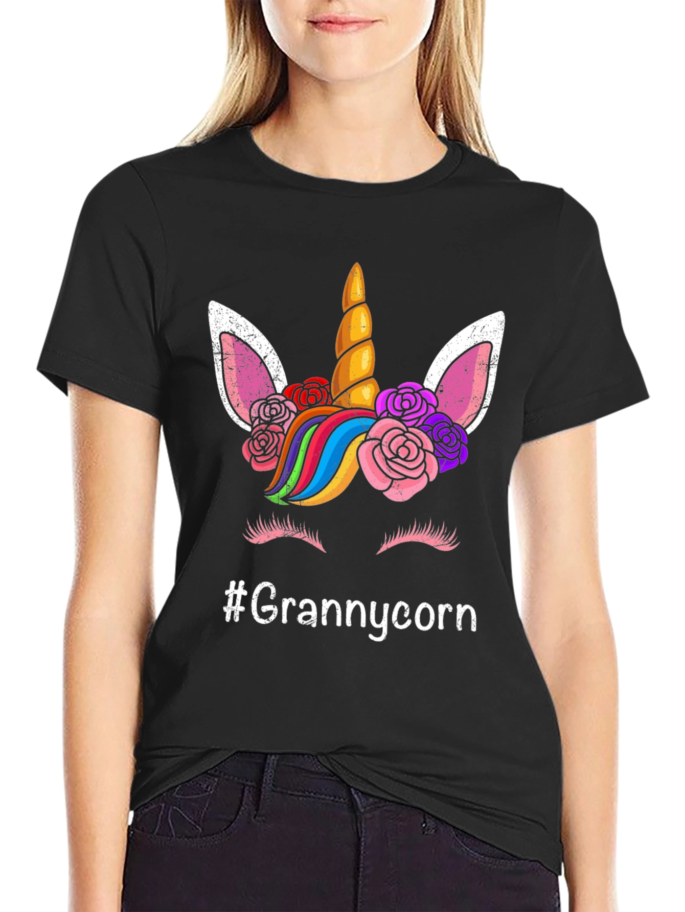 Grannycorn Unicorn Graphic T-Shirt