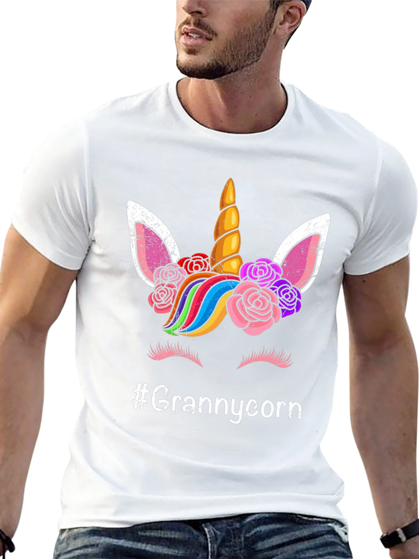 Grannycorn Unicorn Graphic T-Shirt