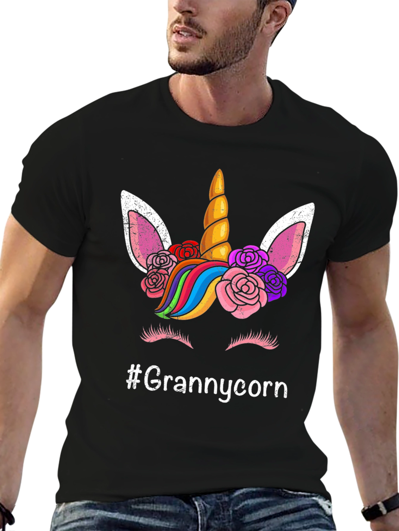 Grannycorn Unicorn Graphic T-Shirt