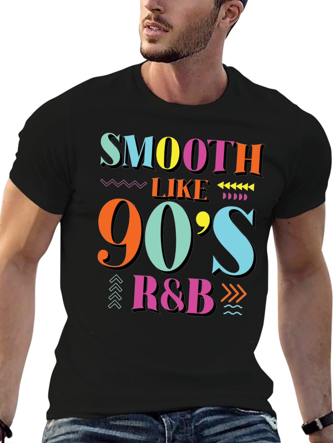 Smooth Like 90s R&B Black Graphic T-Shirt