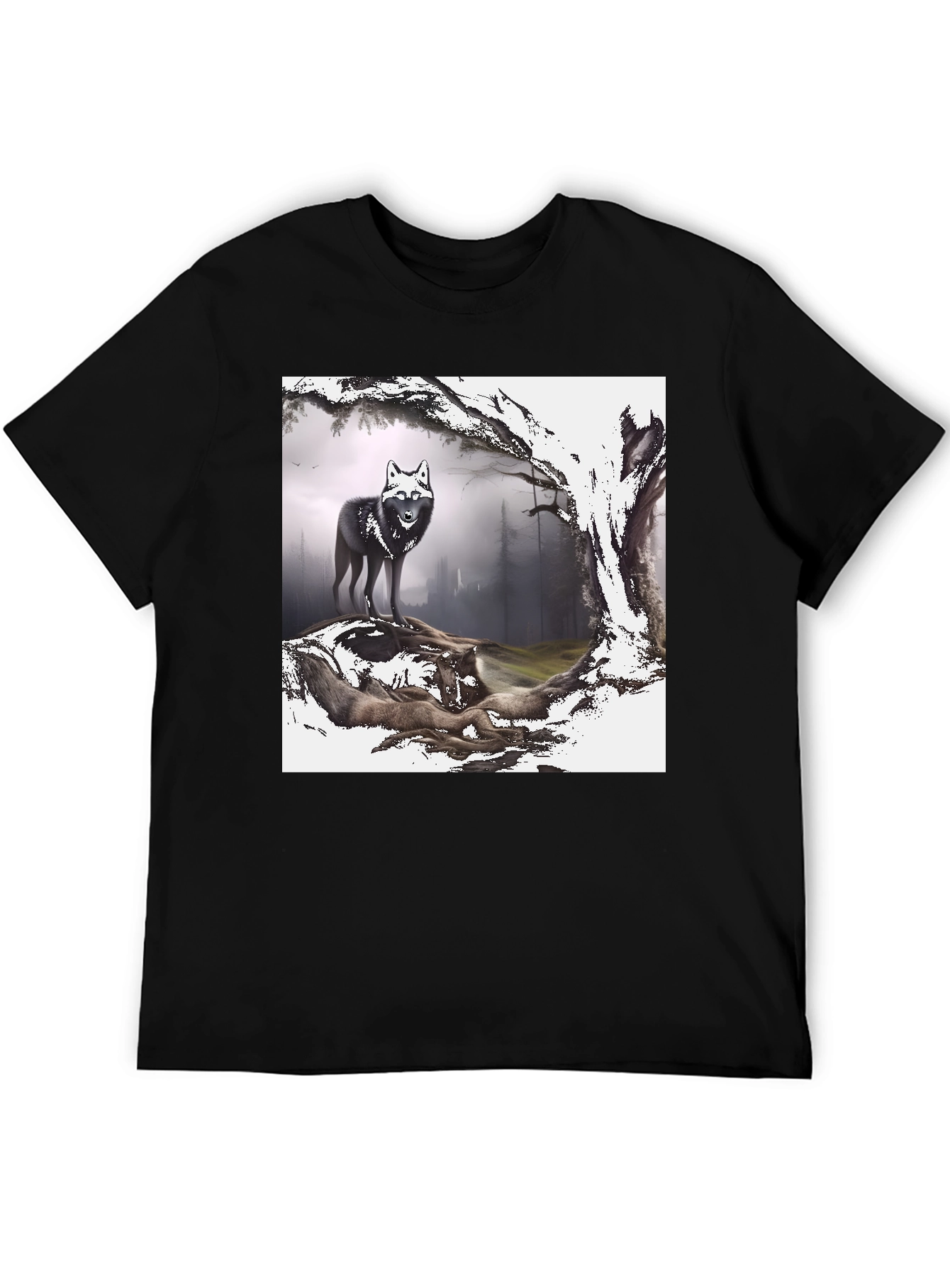 Wolf Pack Graphic Tee - Black