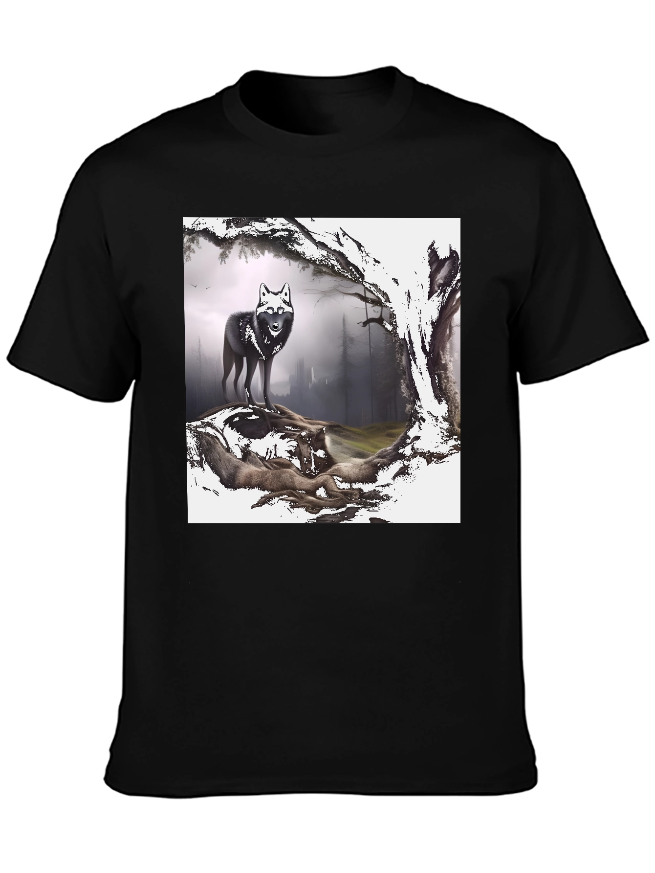 Wolf Pack Graphic Tee - Black