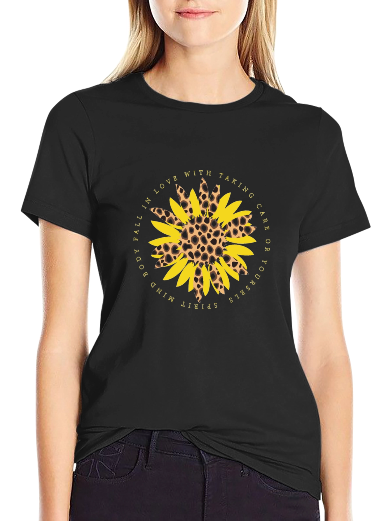 Sunflower Leopard Print Graphic Tee