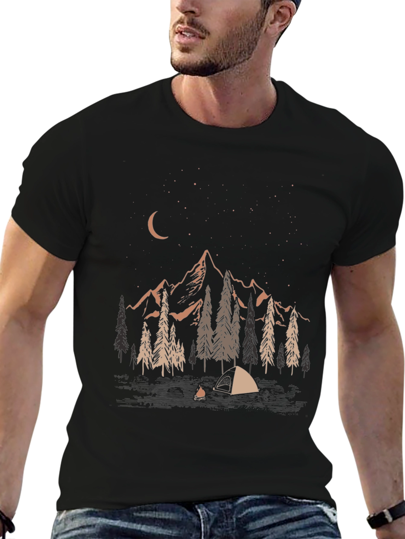 Night Camping Graphic Tee - Adventure Ready