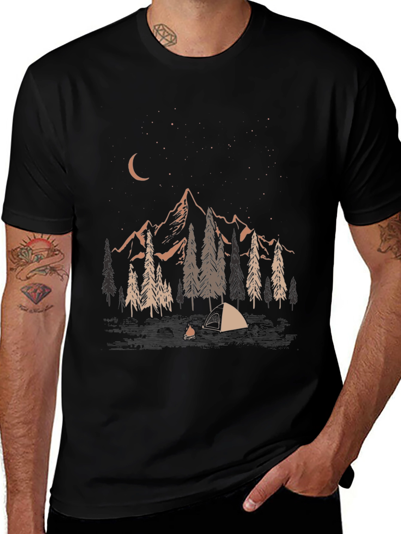 Night Camping Graphic Tee - Adventure Ready