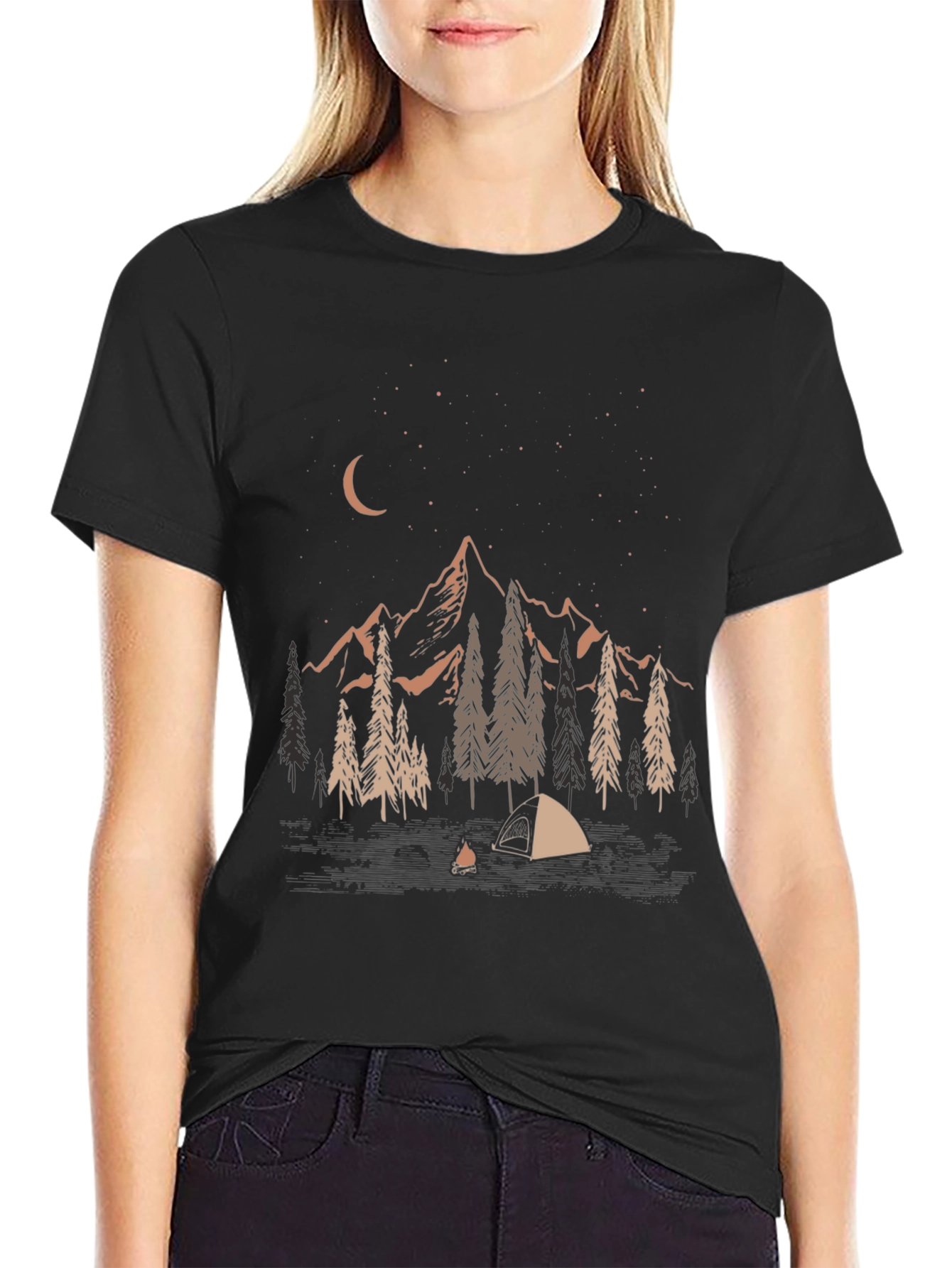Night Camping Graphic Tee - Adventure Ready