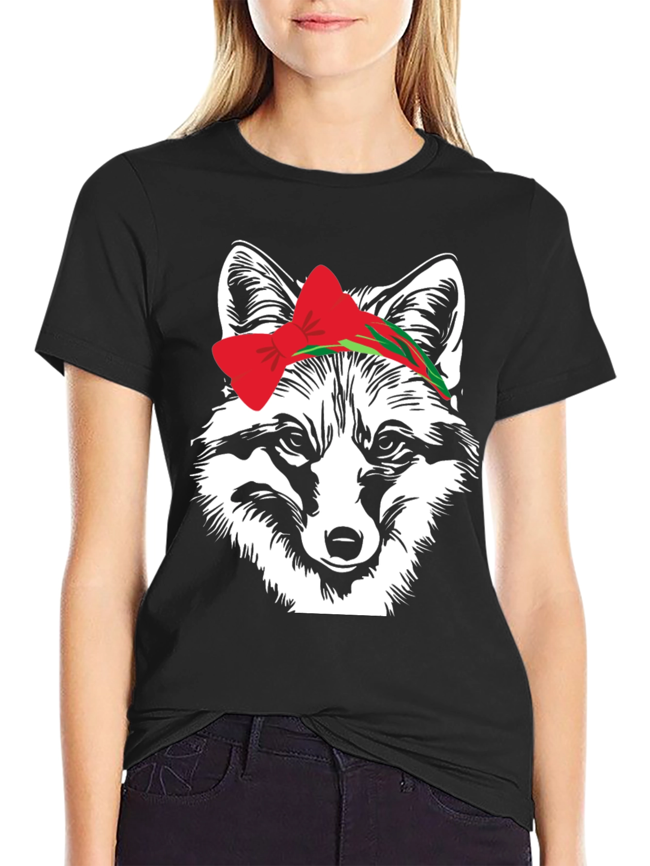 Fox Head T-Shirt with Bow