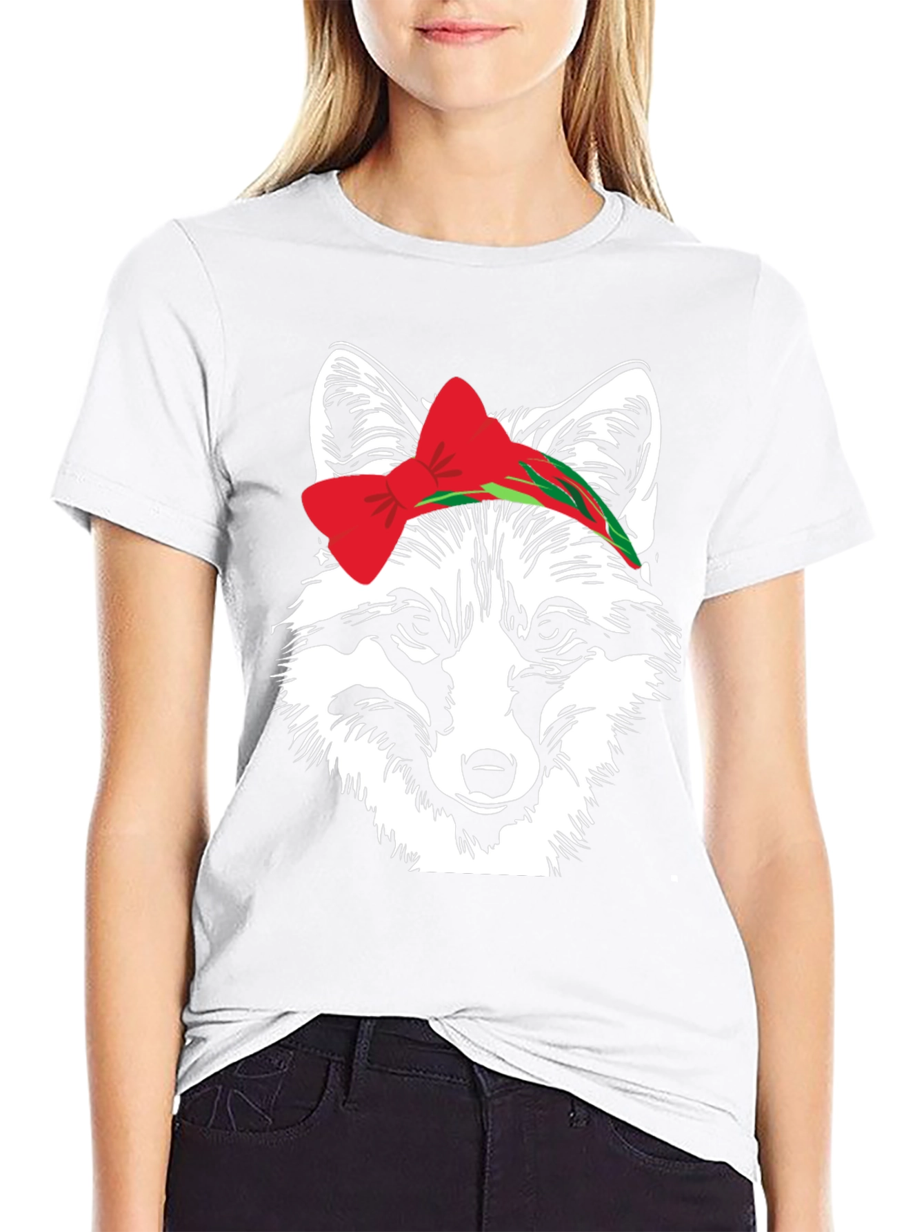Fox Head T-Shirt with Bow