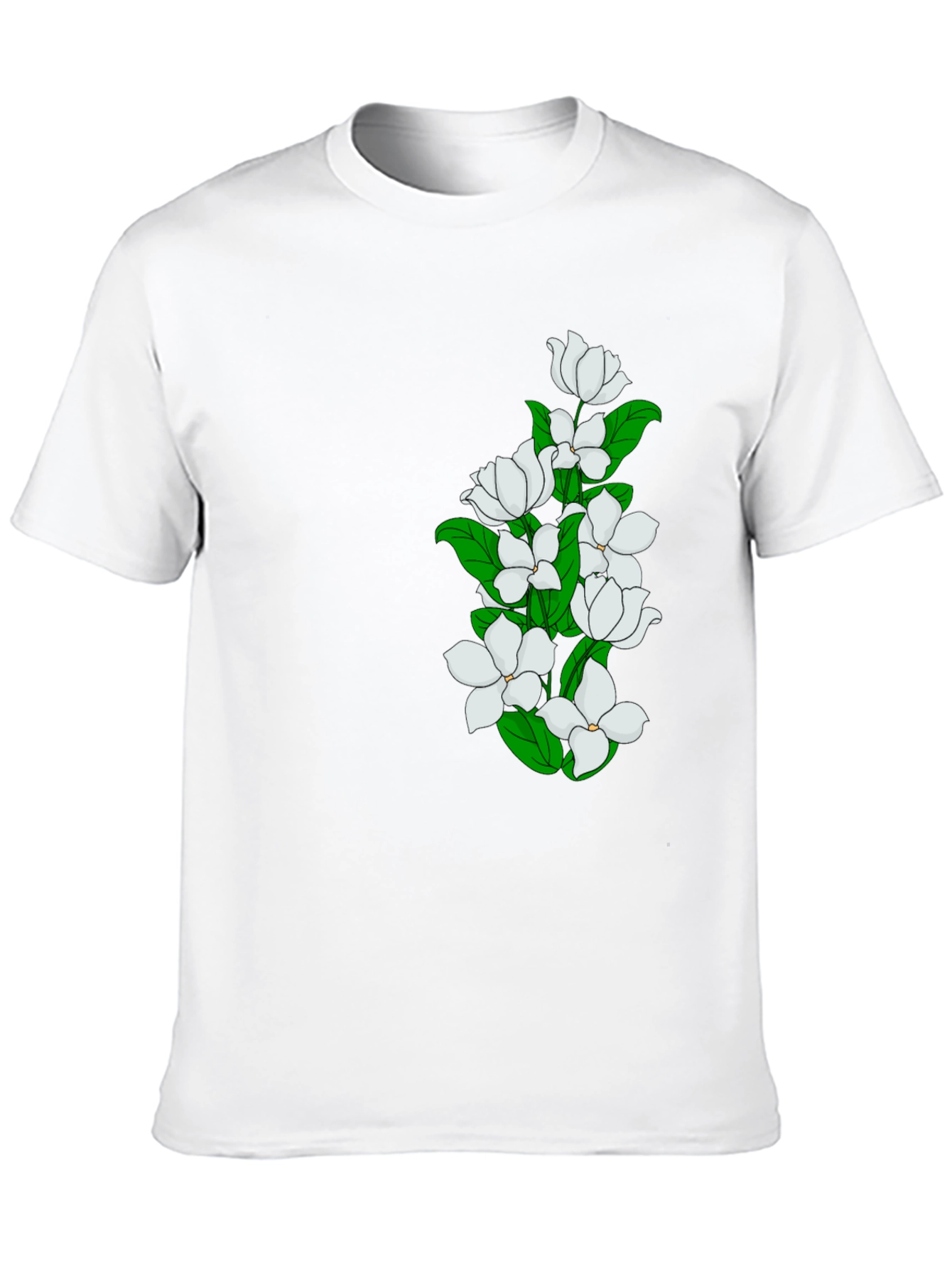 Elegant Black T-Shirt with Floral Design