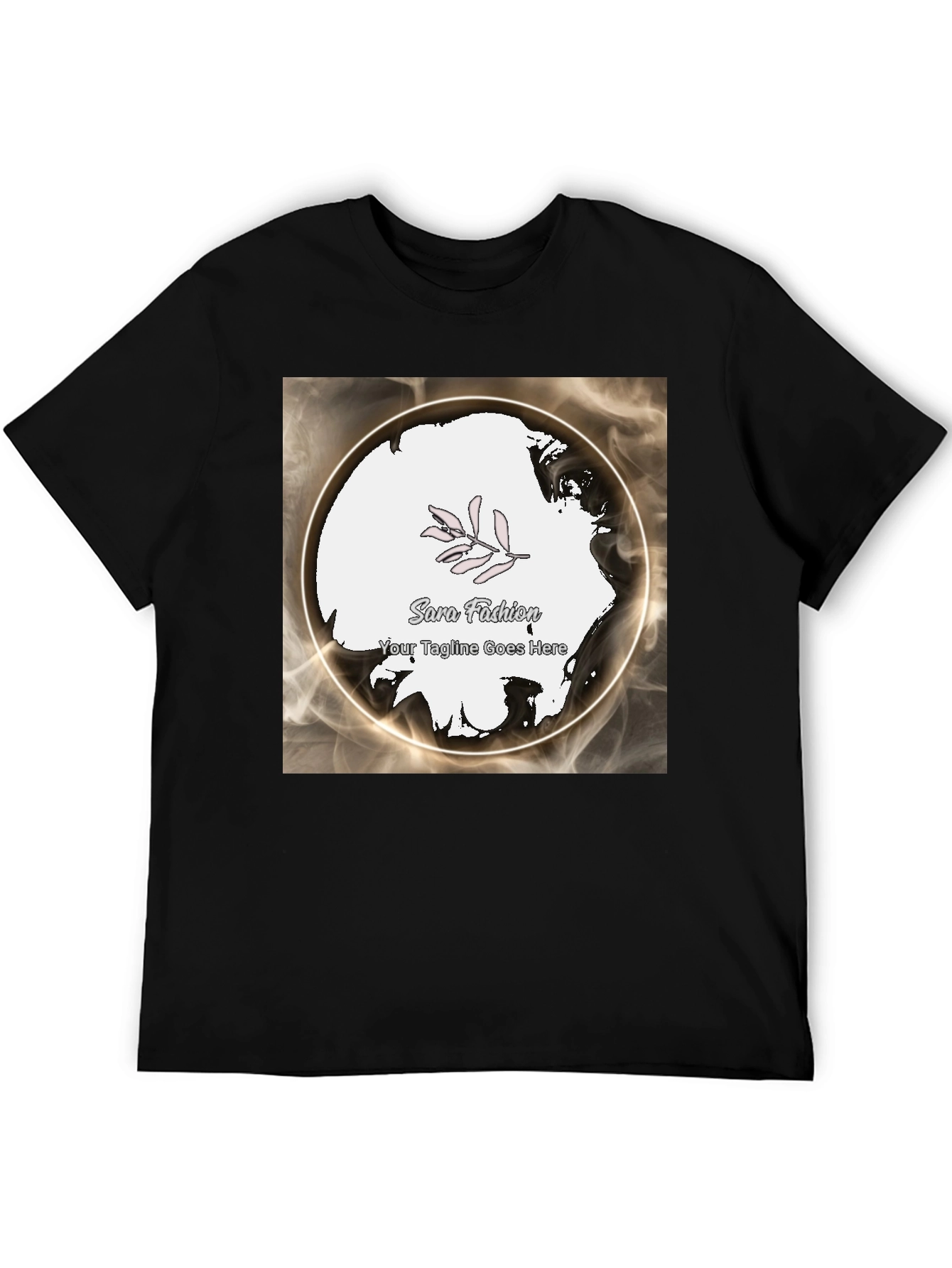 Modern Black Graphic Tee - Sara Fashion