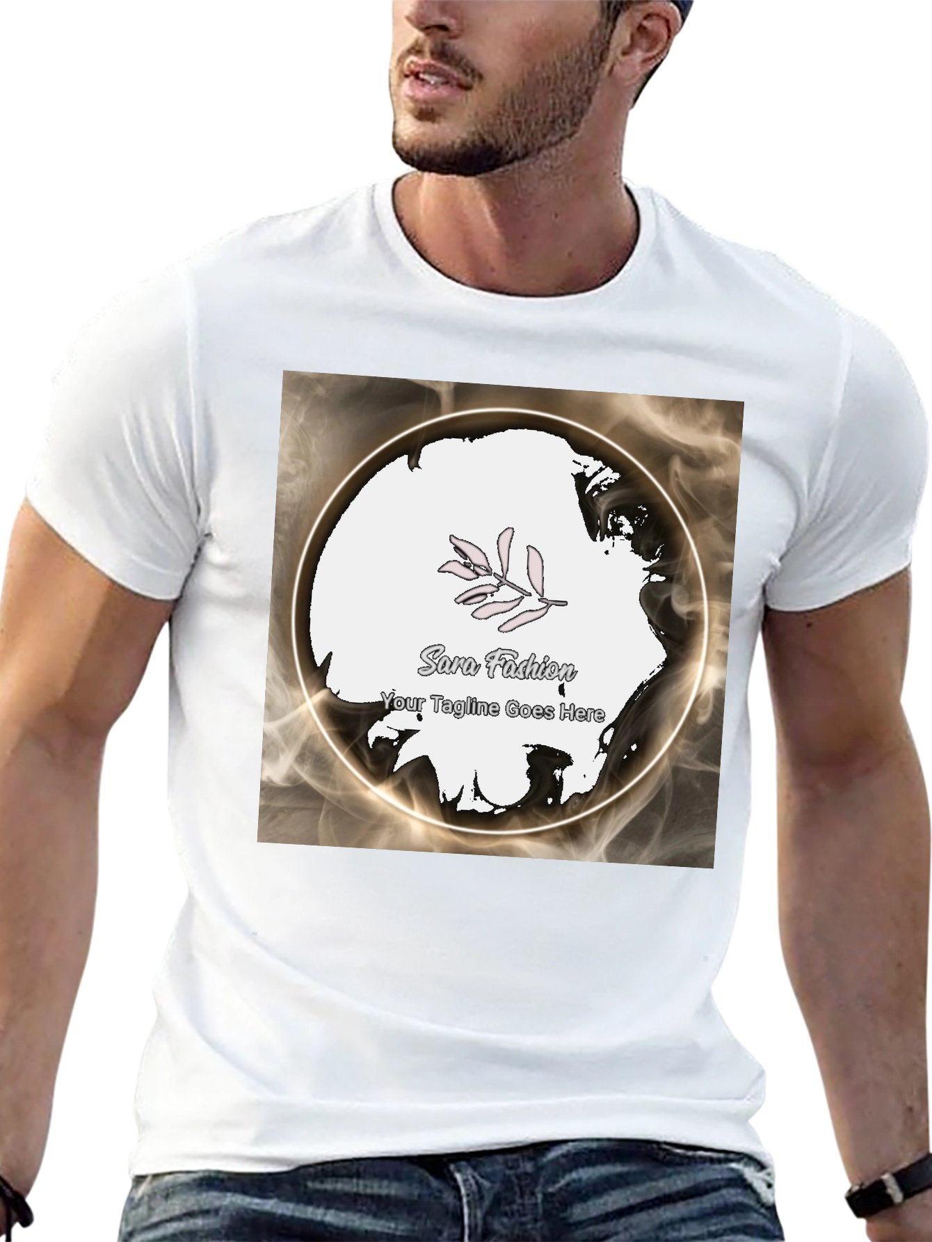 Modern Black Graphic Tee - Sara Fashion
