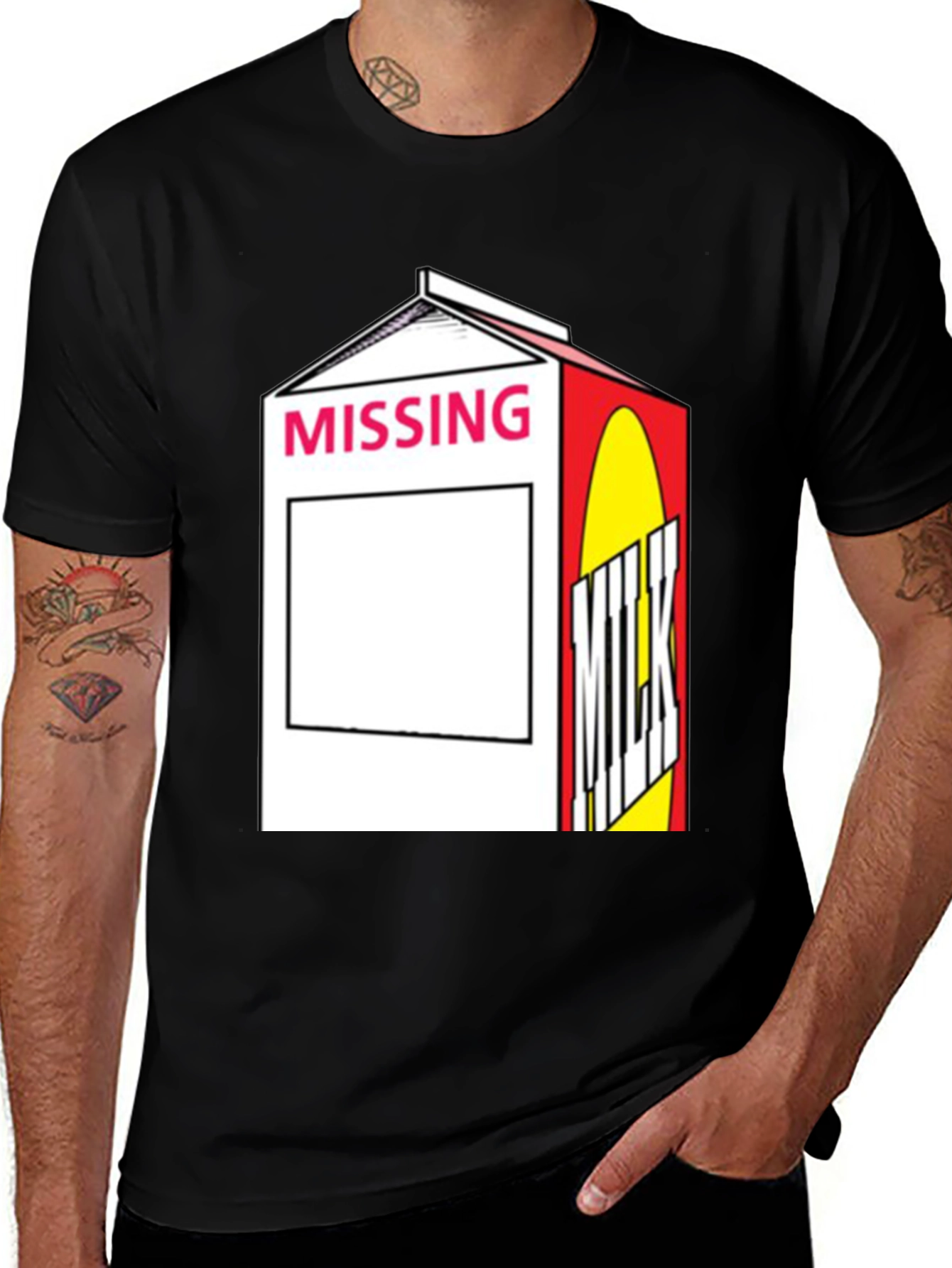 Missing Milk Carton Graphic T-Shirt