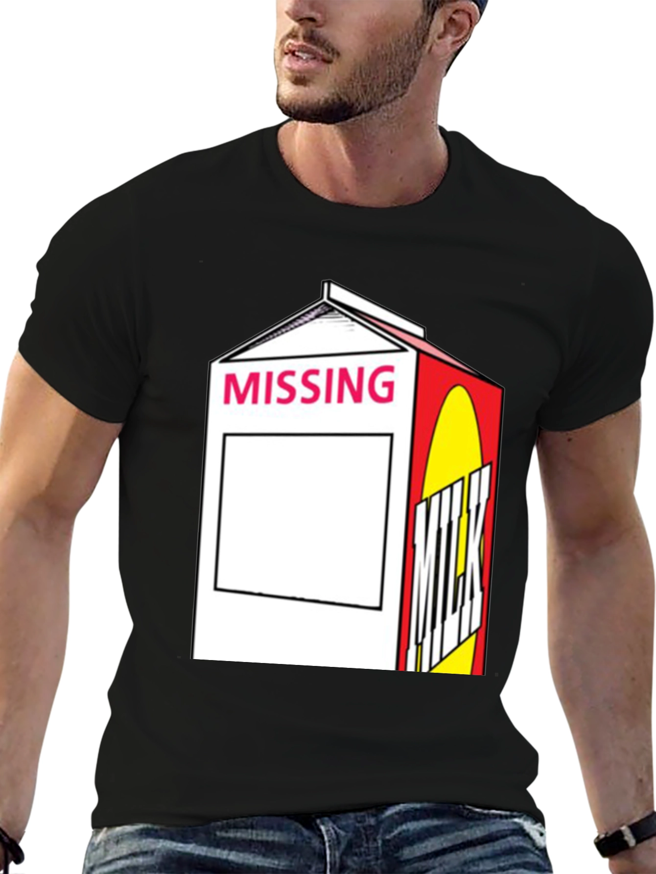 Missing Milk Carton Graphic T-Shirt