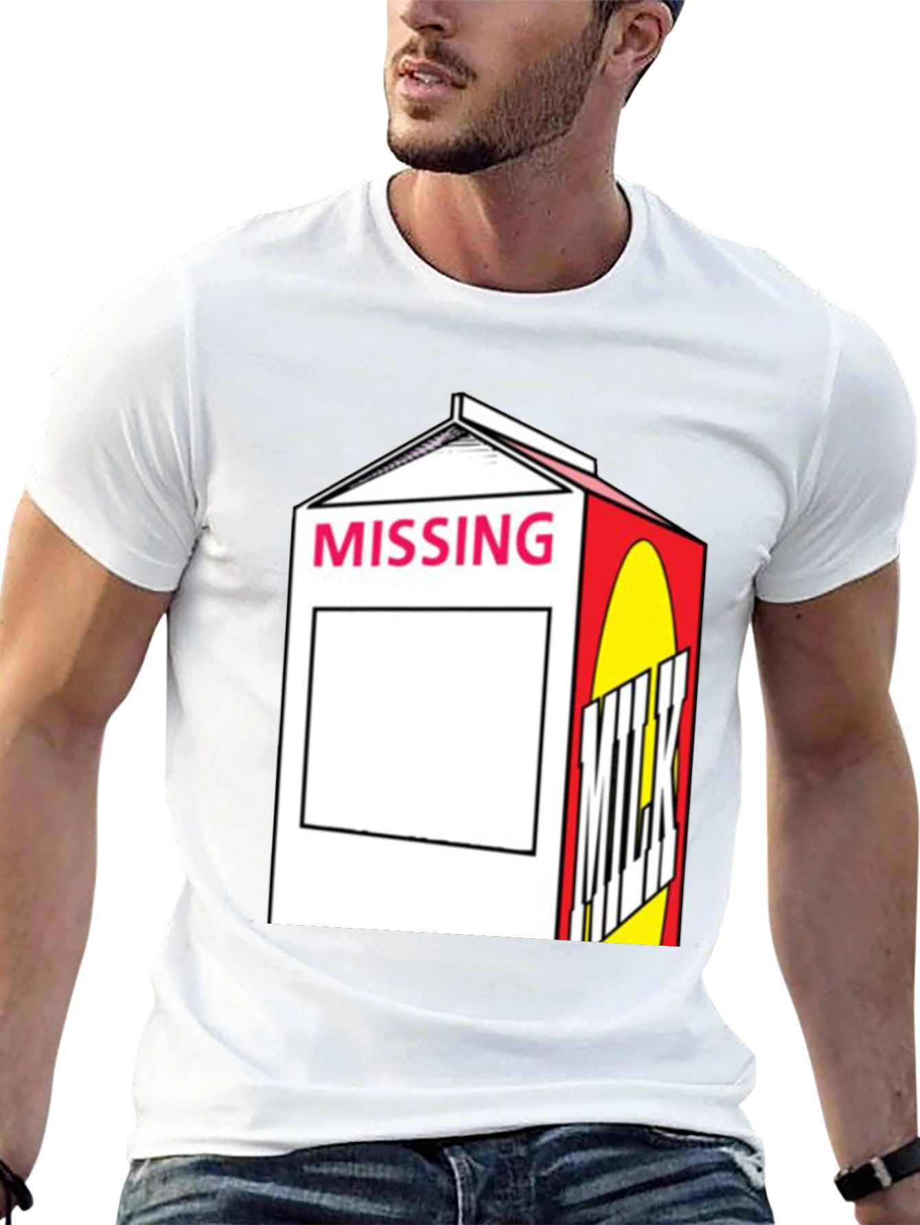 Missing Milk Carton Graphic T-Shirt