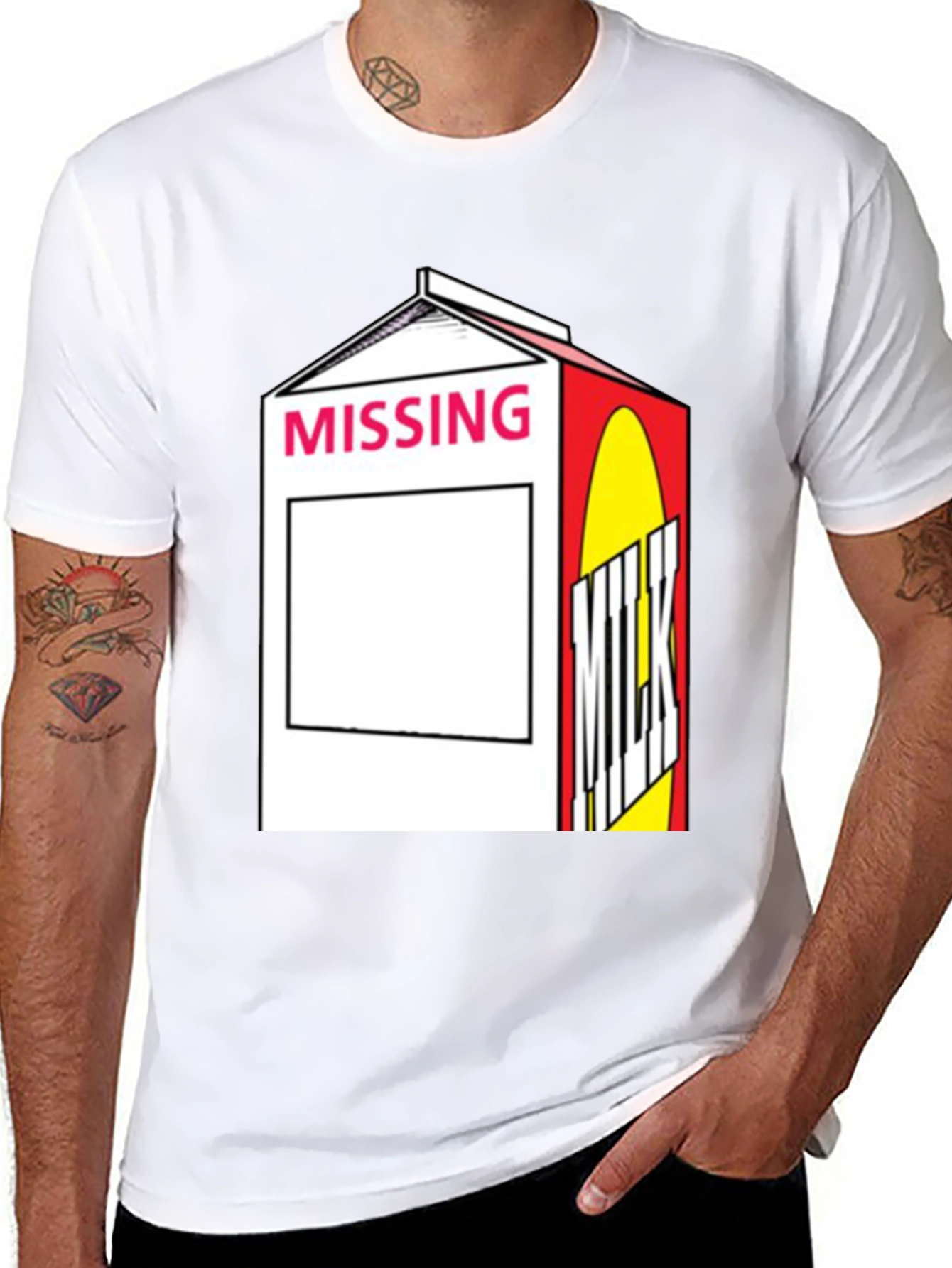 Missing Milk Carton Graphic T-Shirt