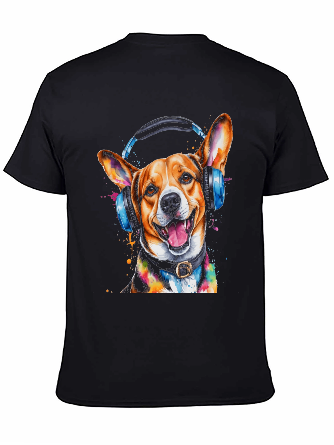 Dog with Headphones Graphic Tee
