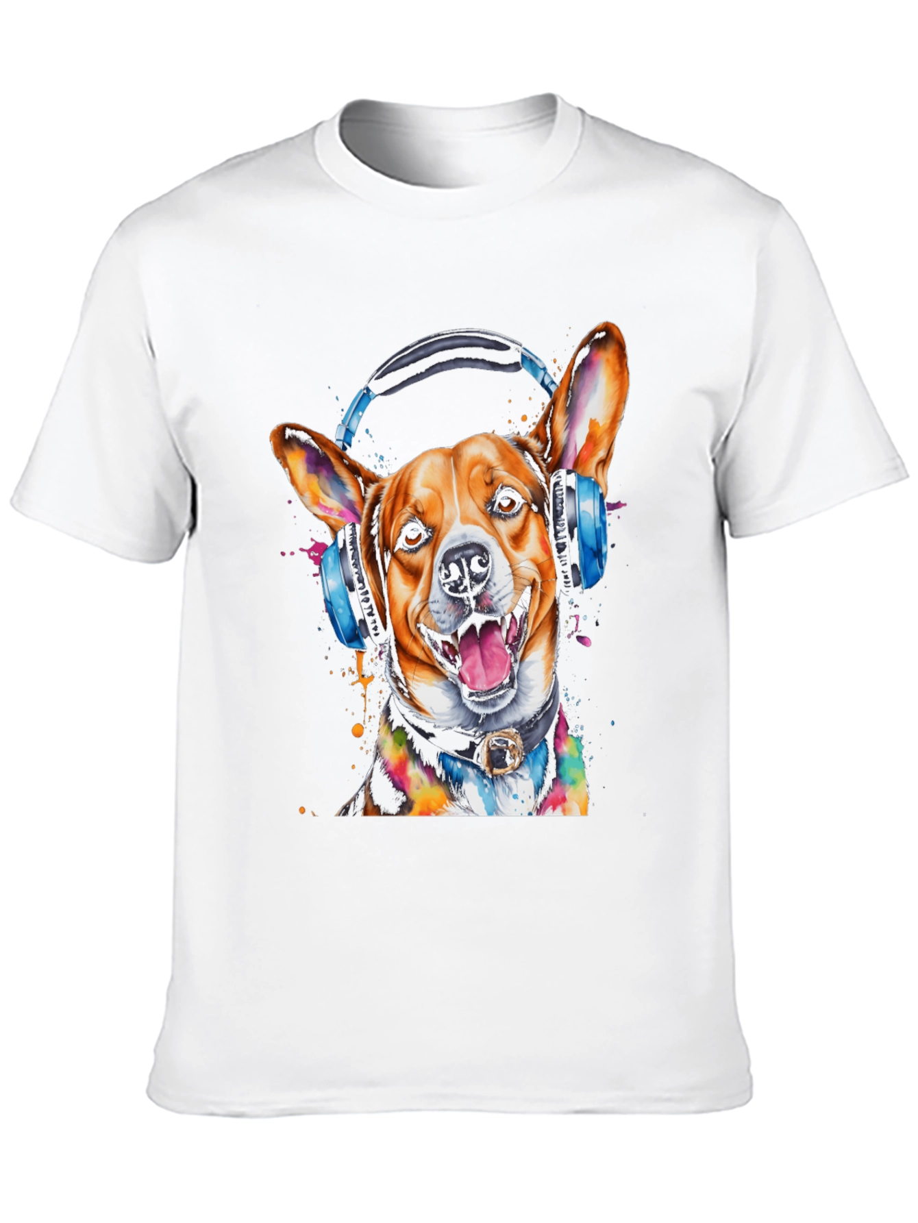 Dog with Headphones Graphic Tee