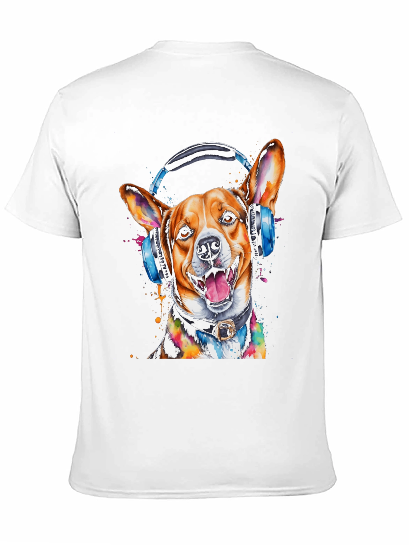 Dog with Headphones Graphic Tee