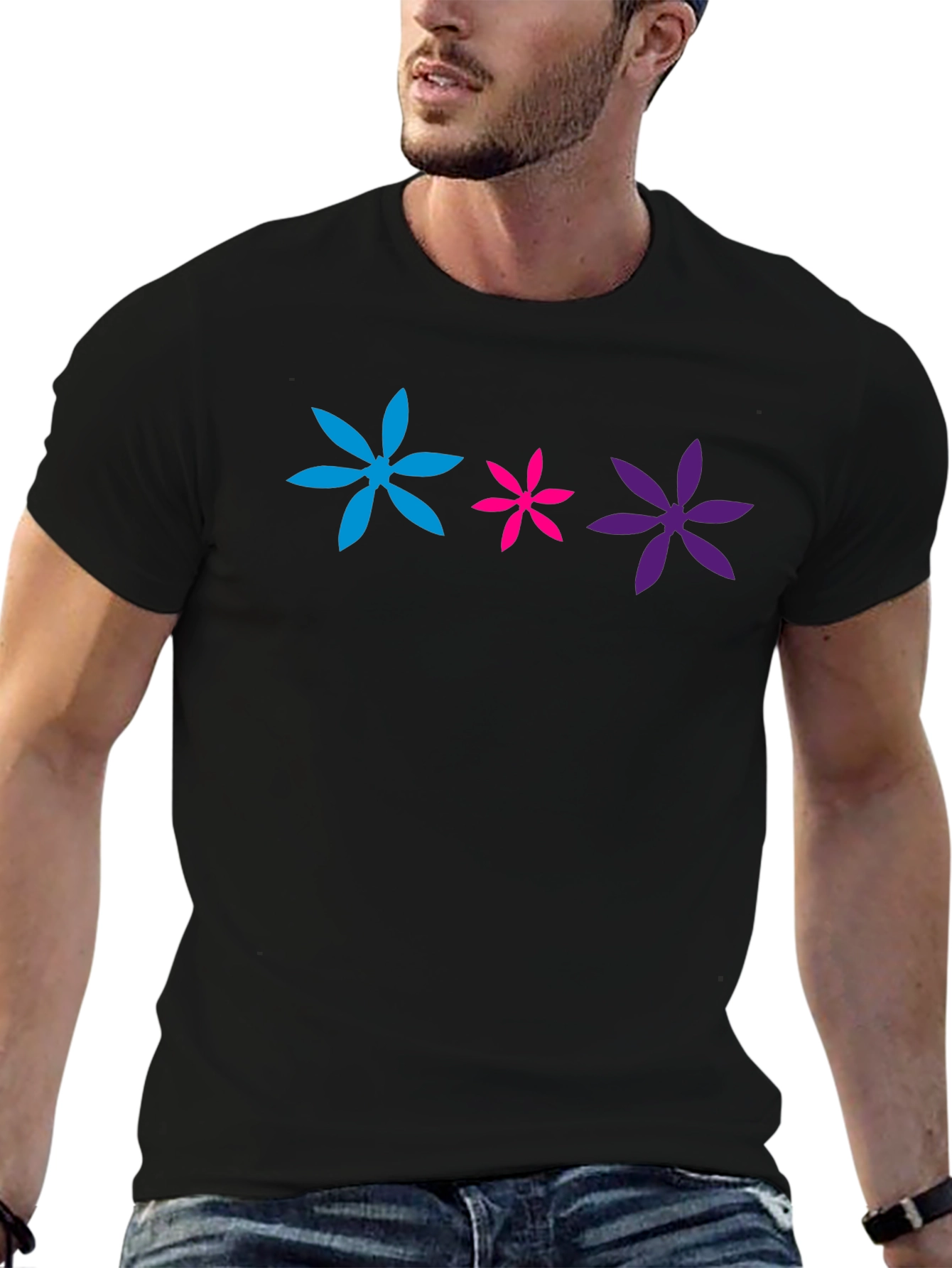Floral Trio Black T-Shirt