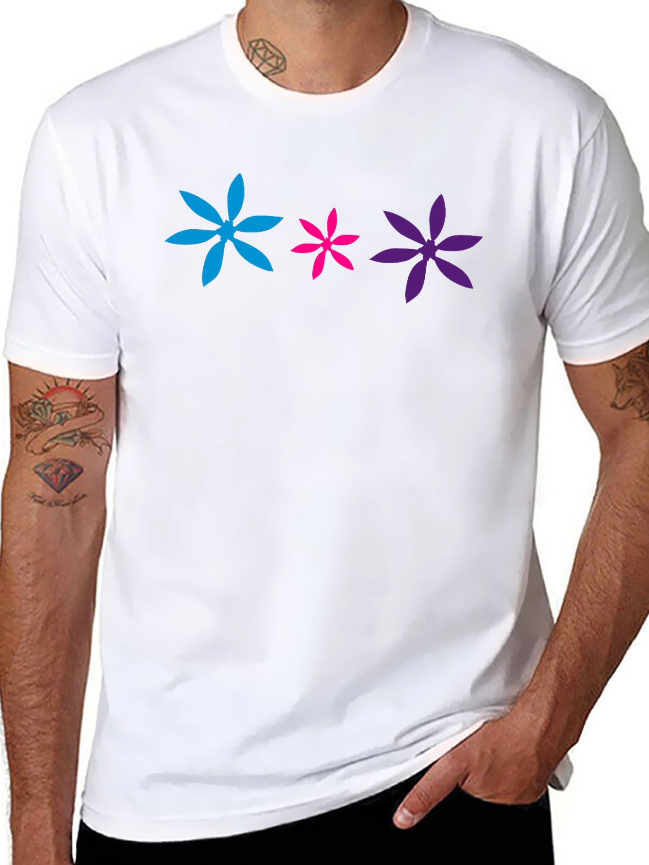 Floral Trio Black T-Shirt