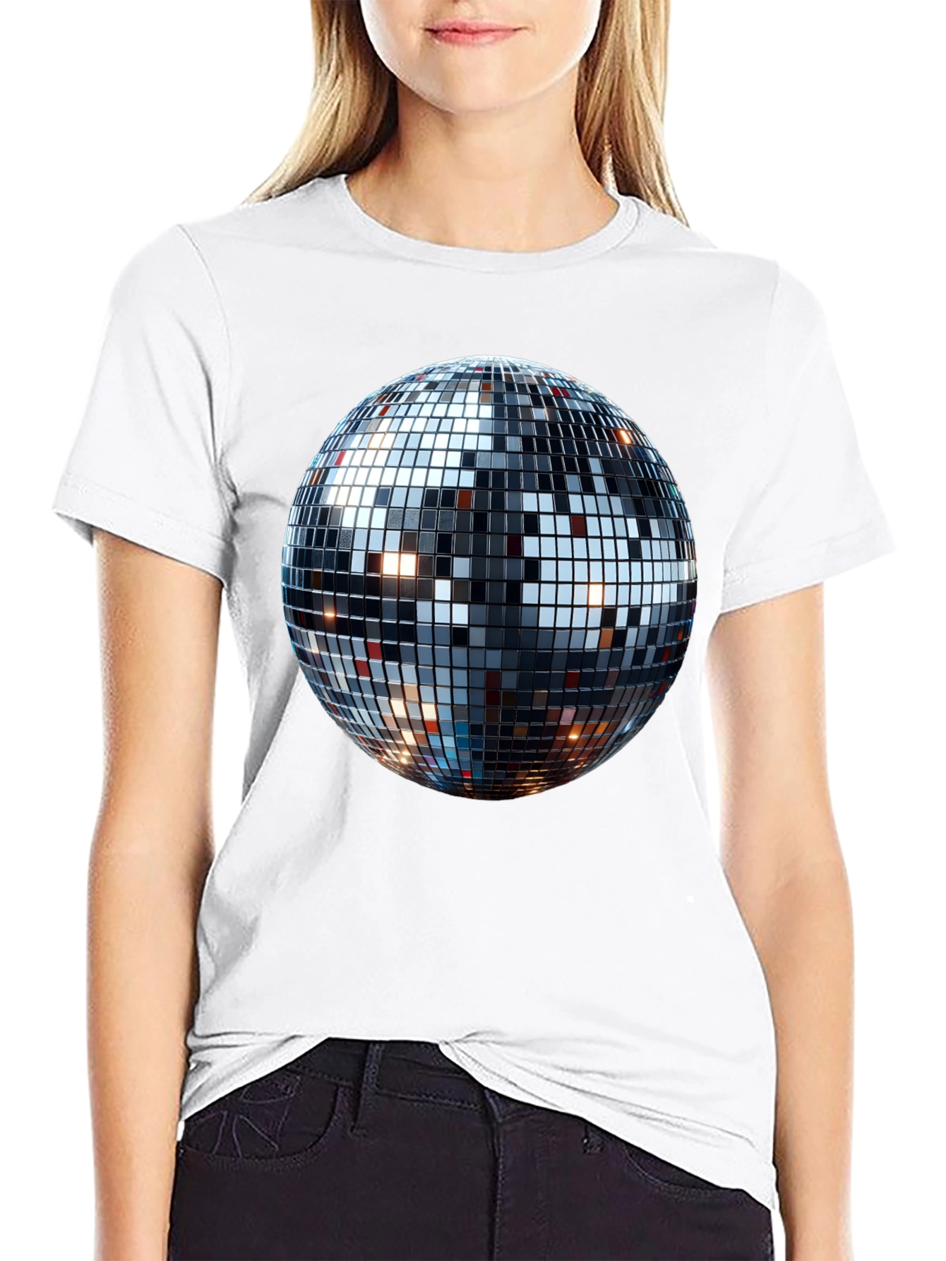 Disco Ball Graphic Tee - Mens Black T-Shirt