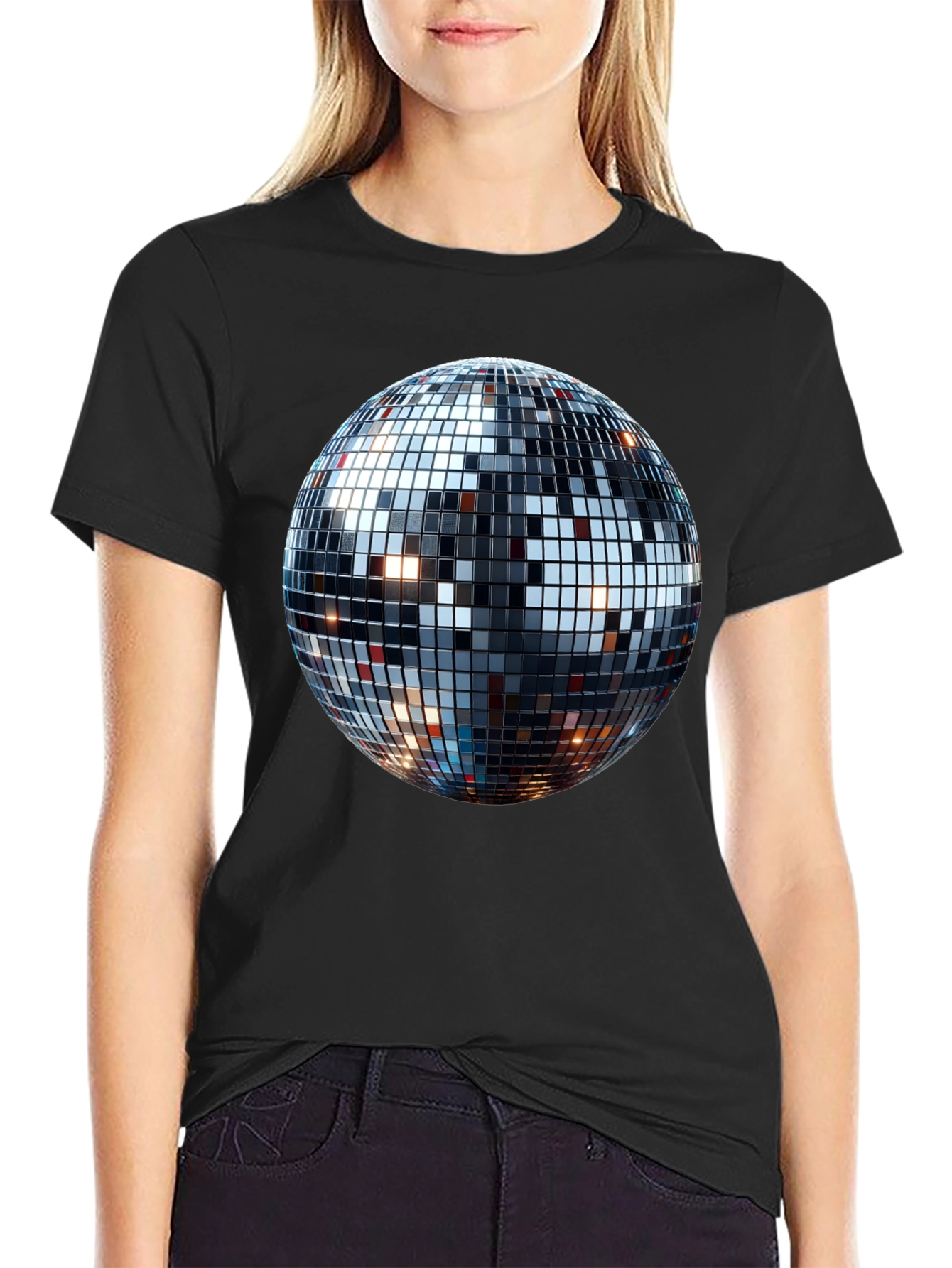 Disco Ball Graphic Tee - Mens Black T-Shirt