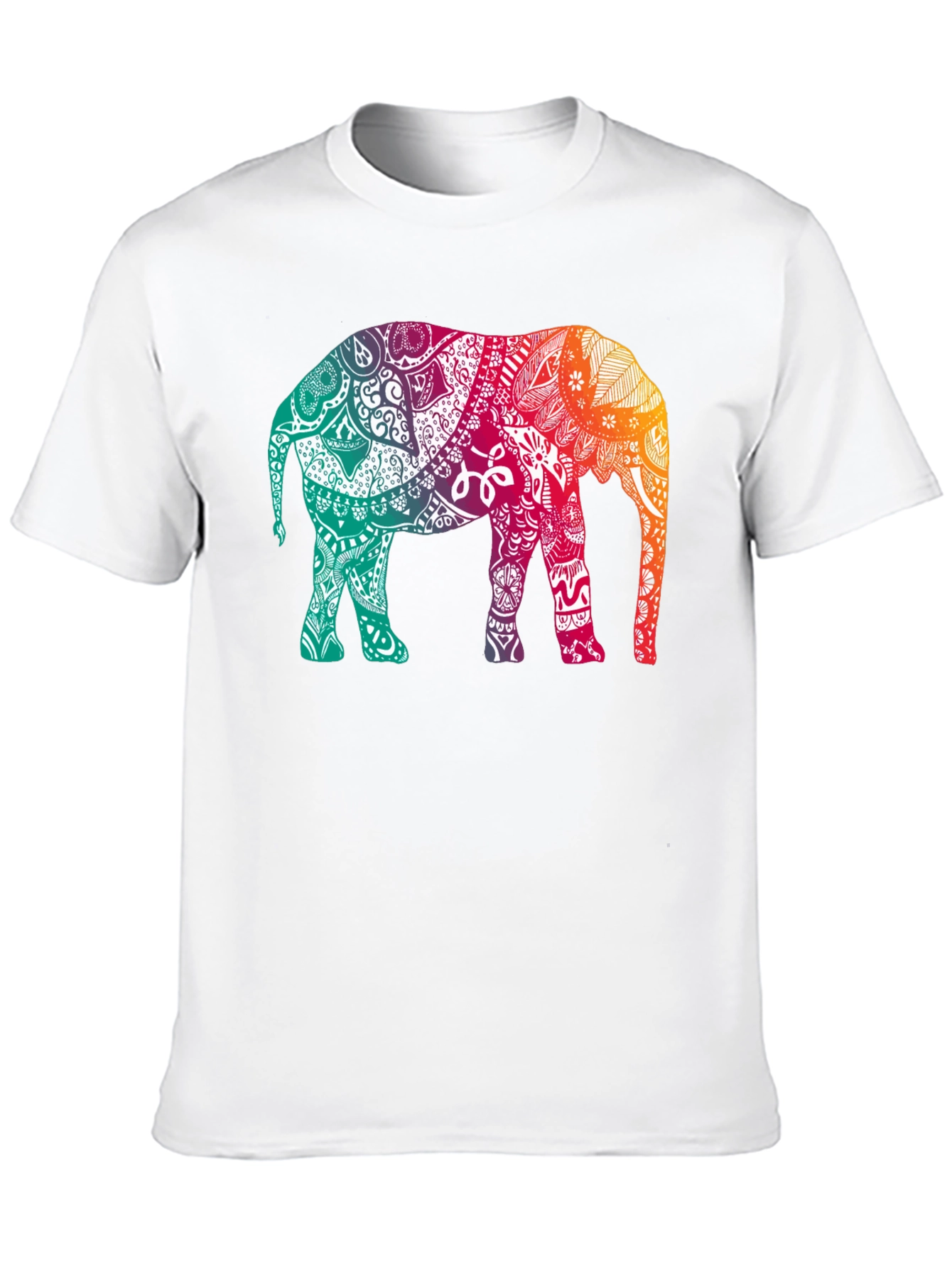 Elephant Mandala Graphic Tee - Stylish Mens Black T-Shirt