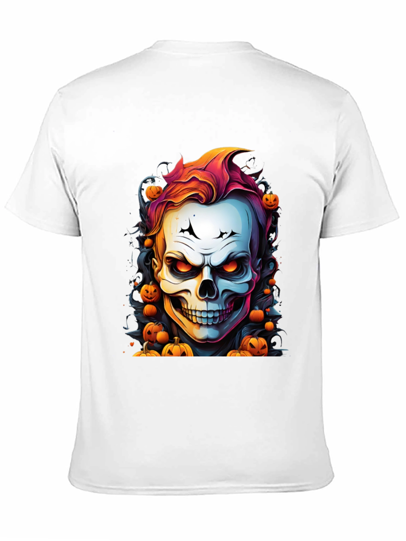 Halloween Skull & Pumpkins Graphic T-Shirt