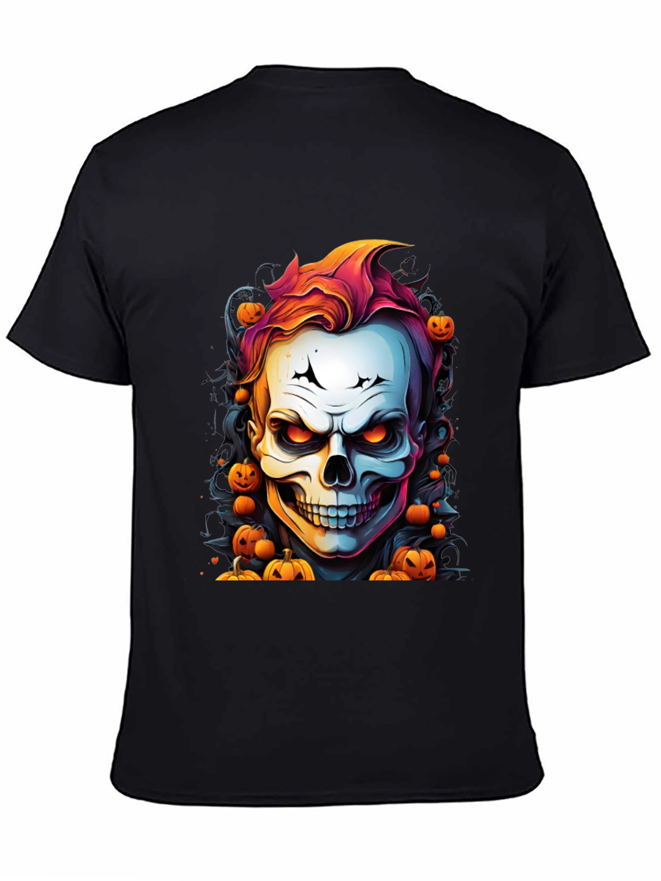 Halloween Skull & Pumpkins Graphic T-Shirt