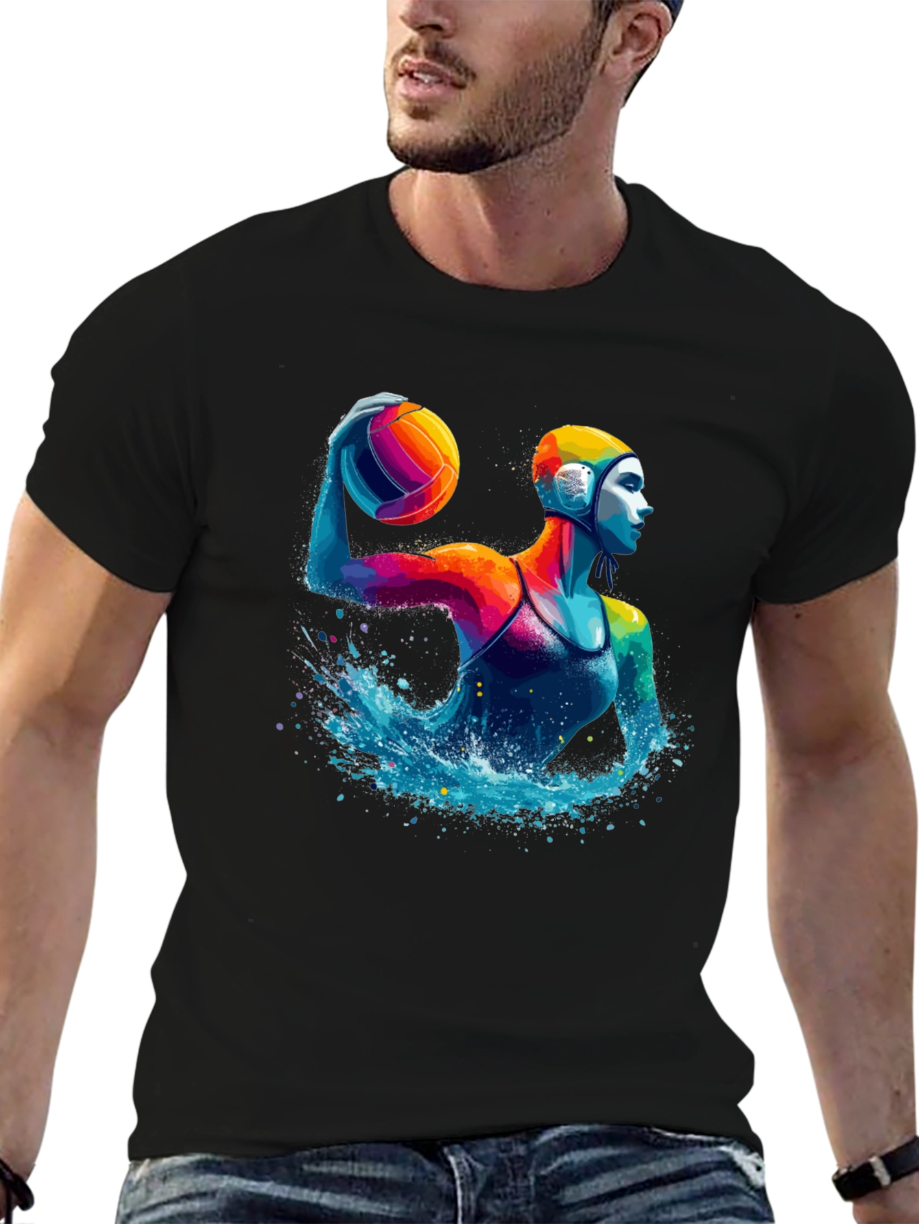 Water Polo Player Graphic T-Shirt