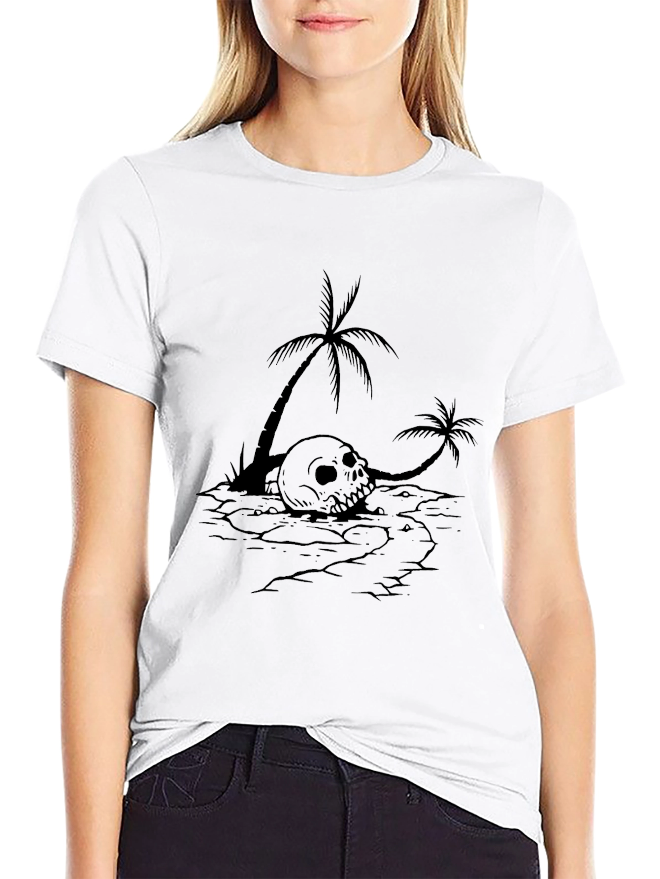Skull & Palm Tree Graphic Tee