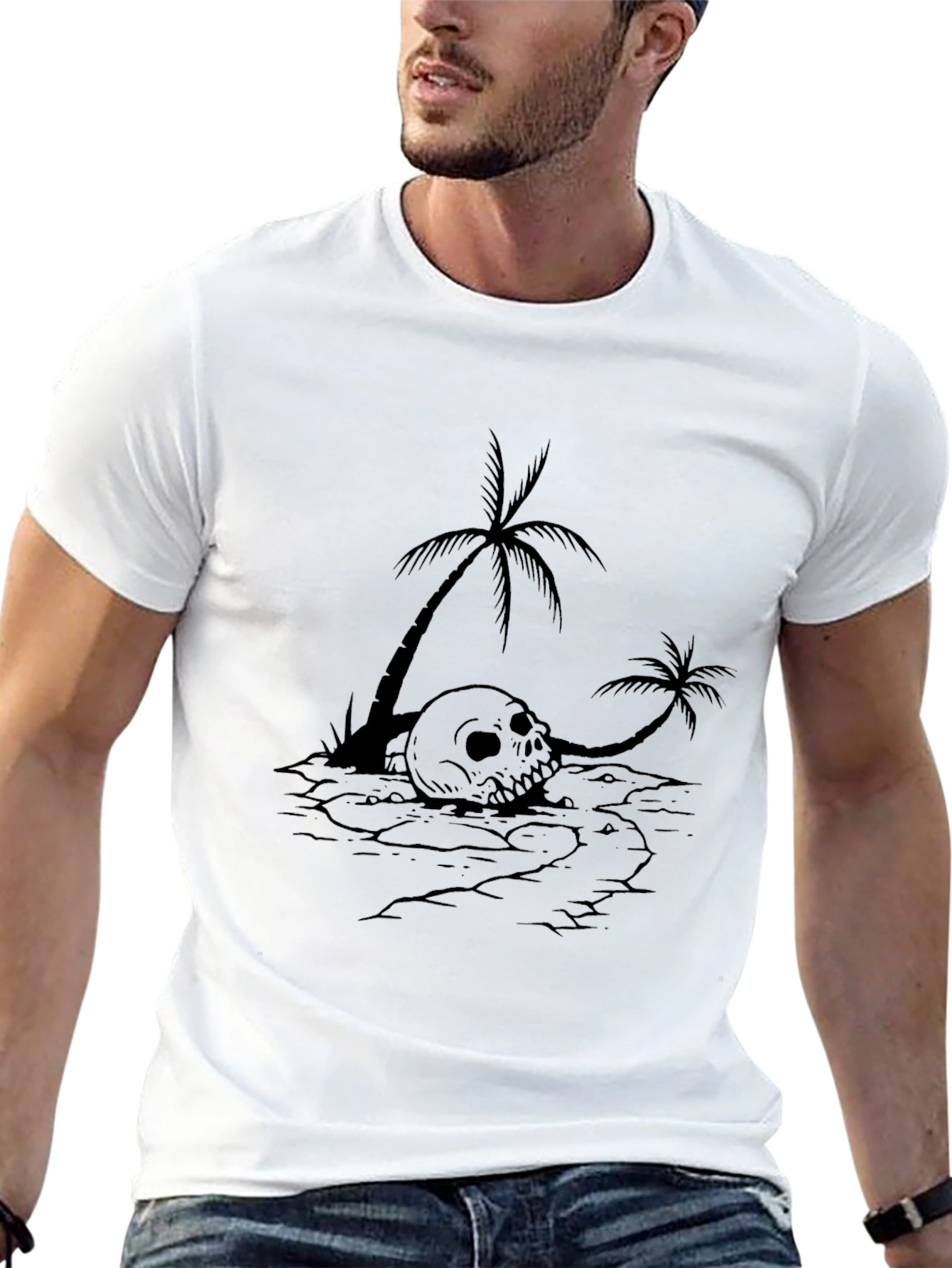 Skull & Palm Tree Graphic Tee