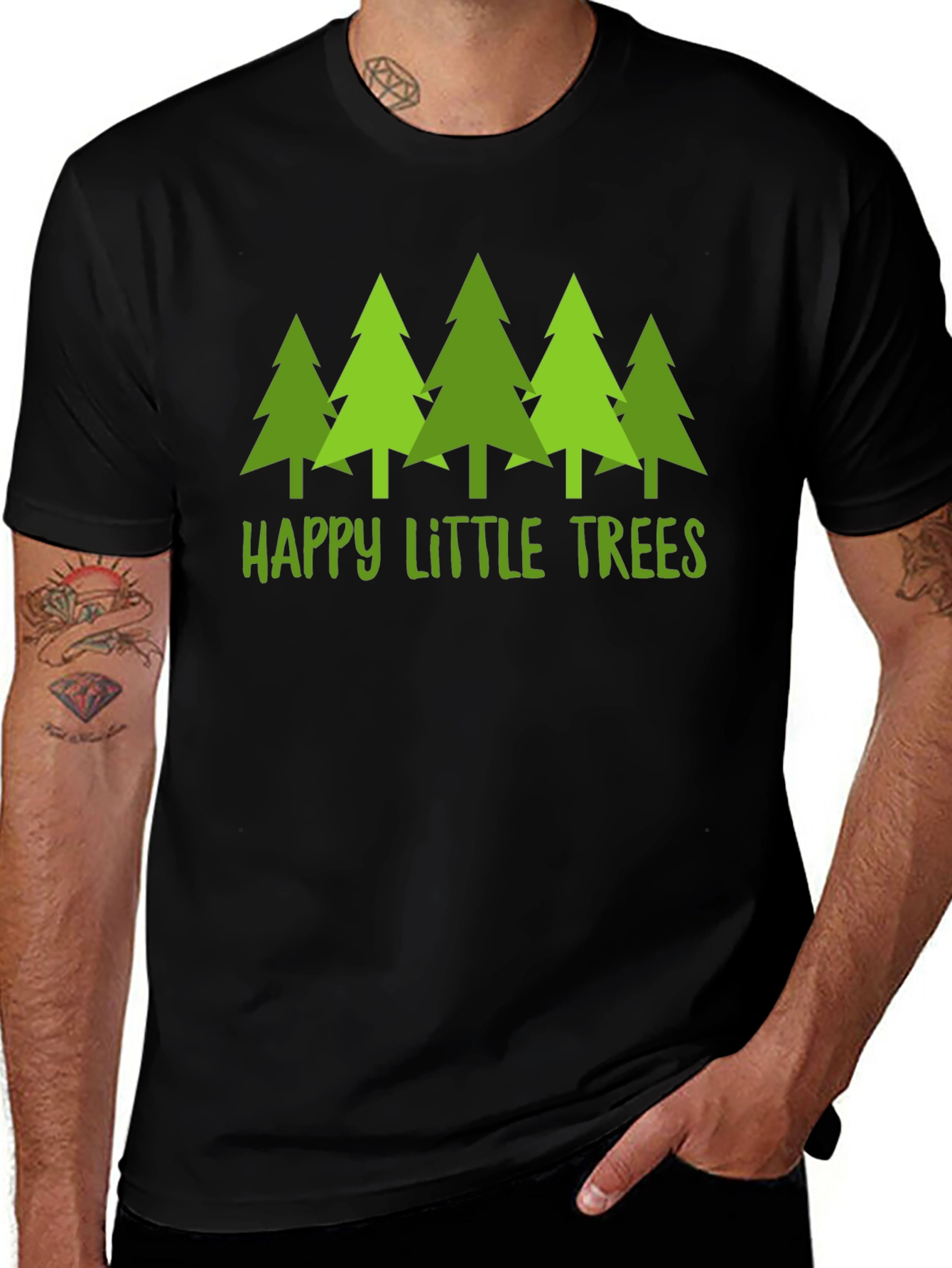 Happy Little Trees Graphic T-Shirt - Nature Lover Tee