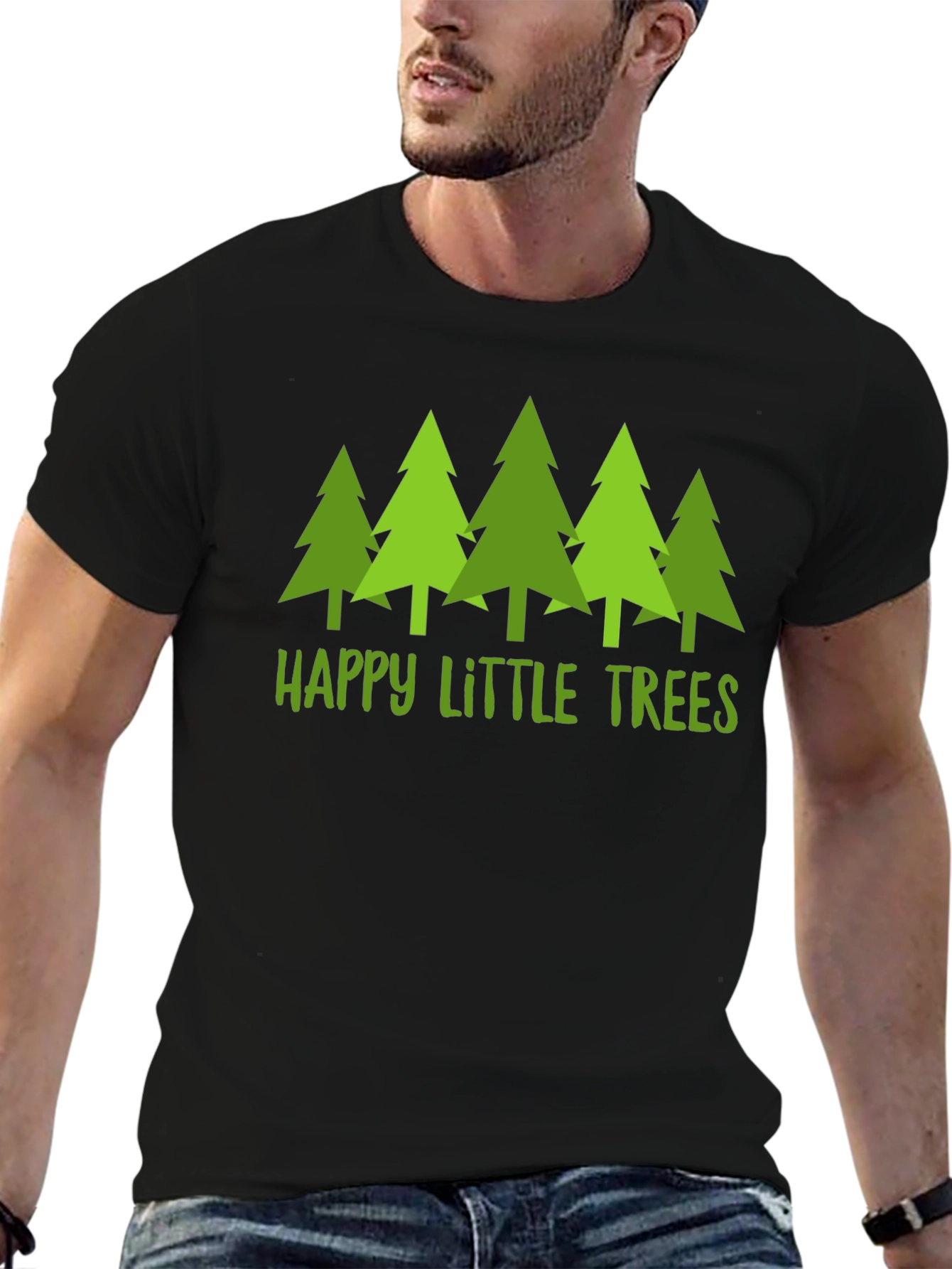 Happy Little Trees Graphic T-Shirt - Nature Lover Tee