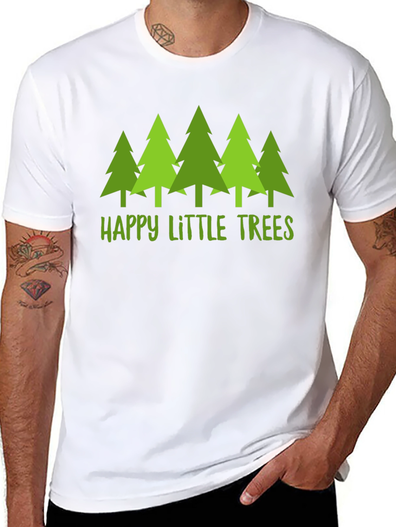 Happy Little Trees Graphic T-Shirt - Nature Lover Tee