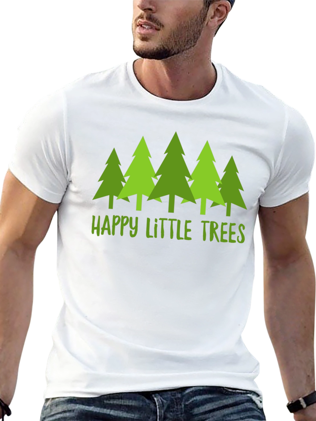 Happy Little Trees Graphic T-Shirt - Nature Lover Tee