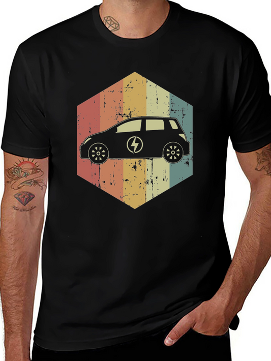 Electric Car Retro T-Shirt - Eco-Friendly Fashion