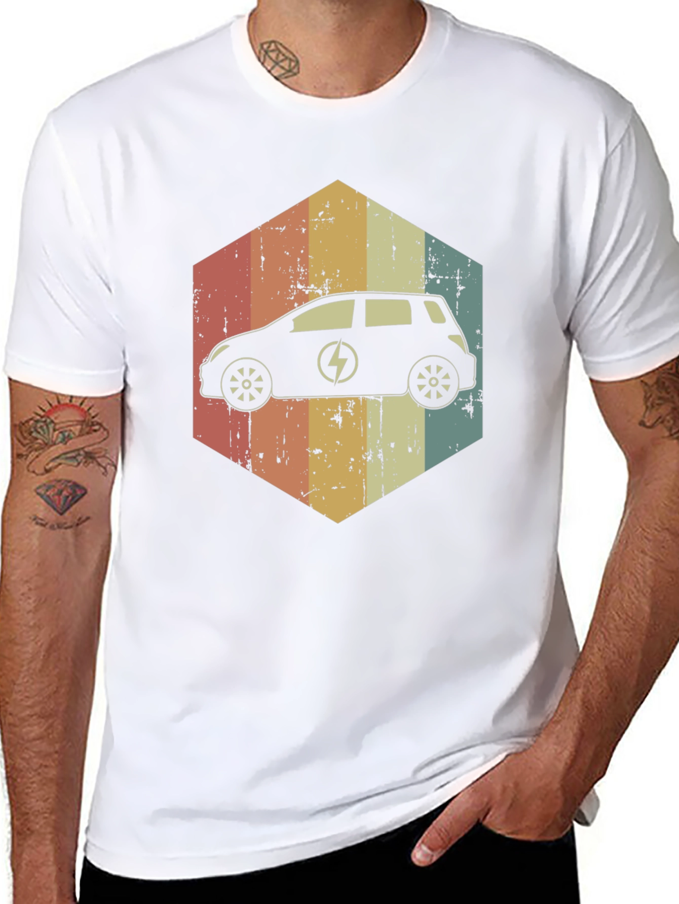 Electric Car Retro T-Shirt - Eco-Friendly Fashion