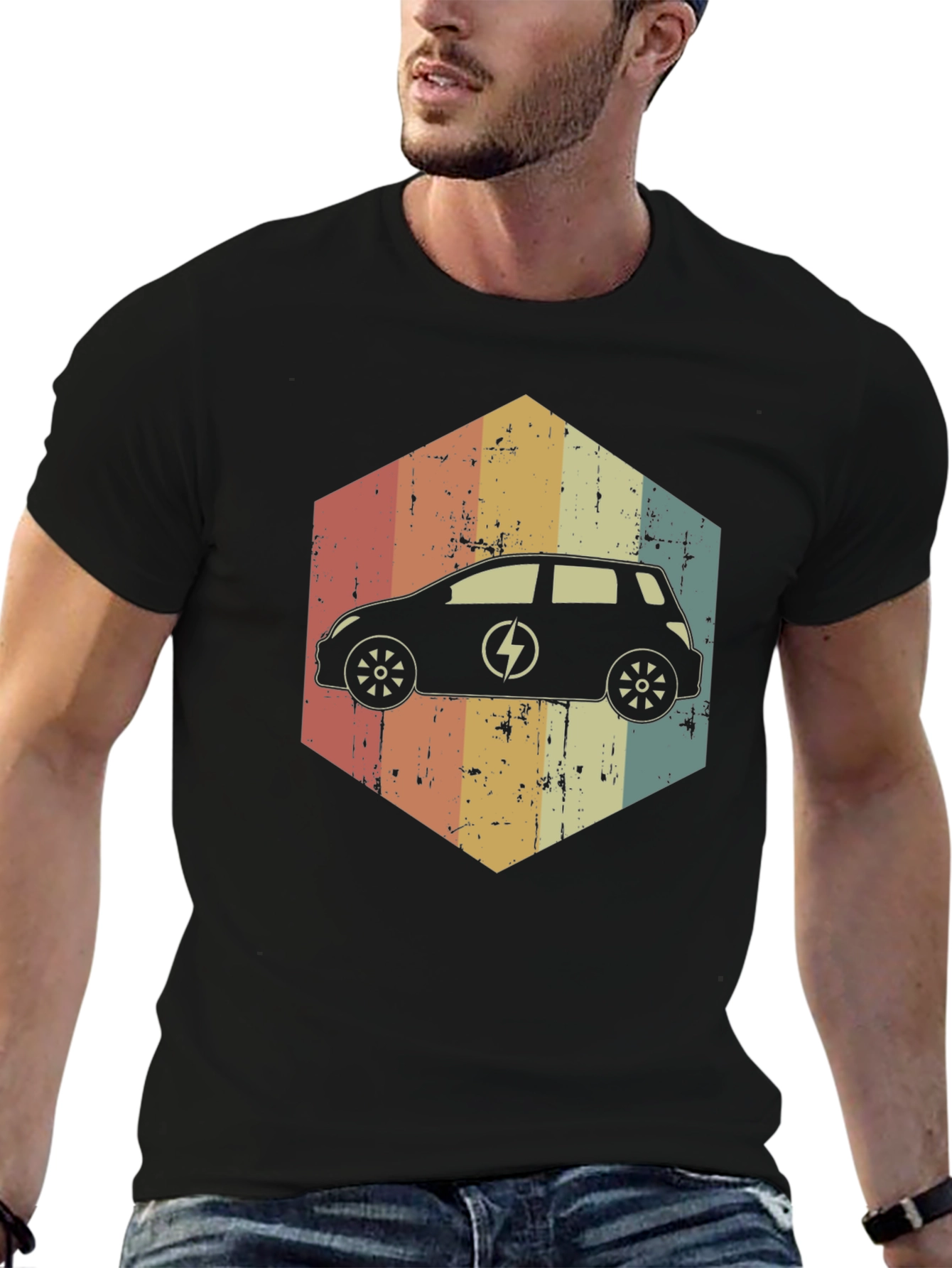 Electric Car Retro T-Shirt - Eco-Friendly Fashion
