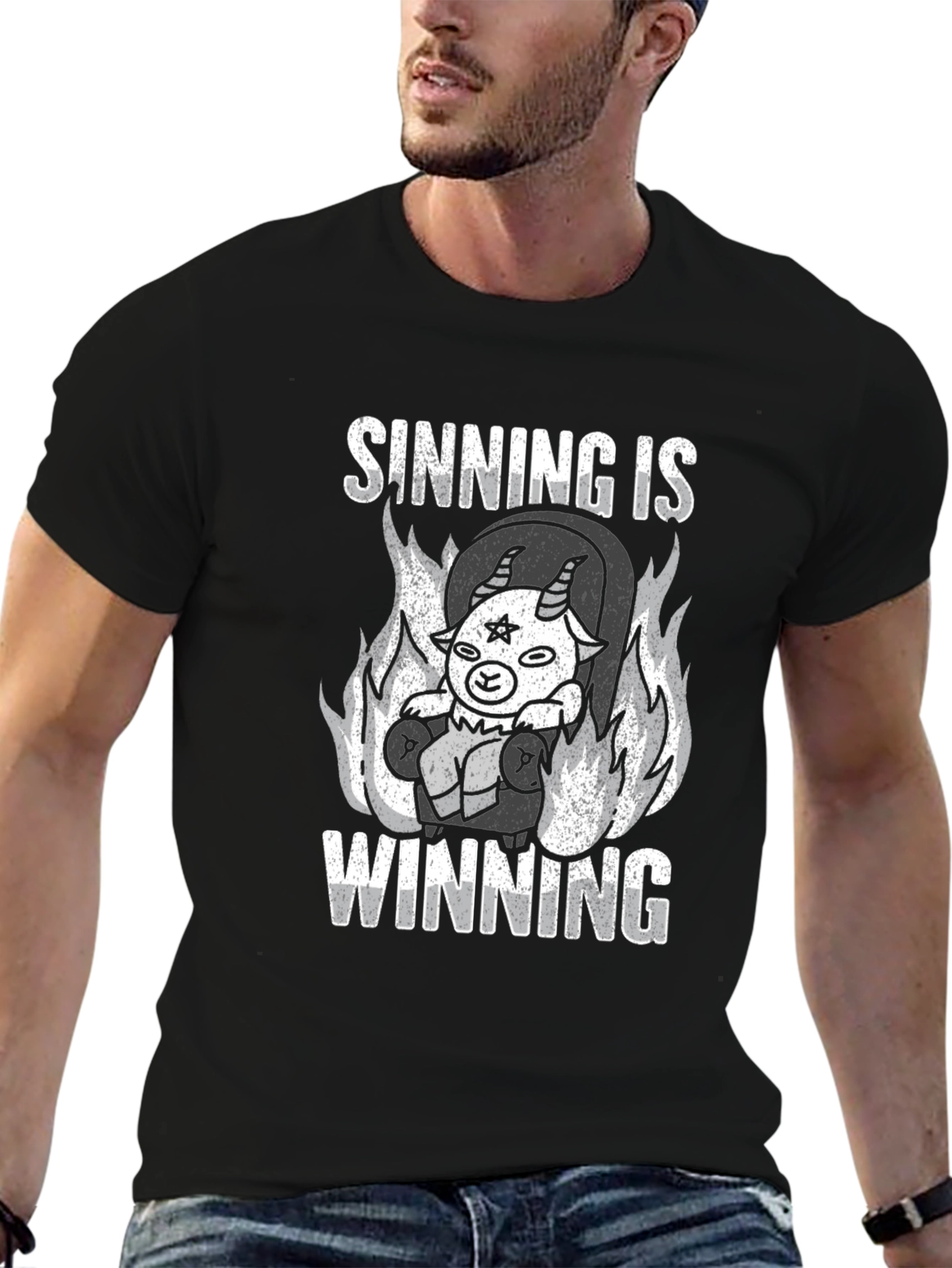 Sinning Is Winning Graphic T-Shirt