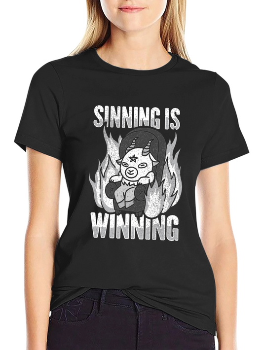 Sinning Is Winning Graphic T-Shirt