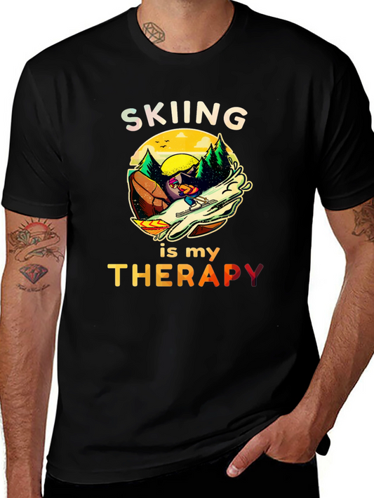 Skiing is my Therapy T-Shirt - Unisex Graphic Tee
