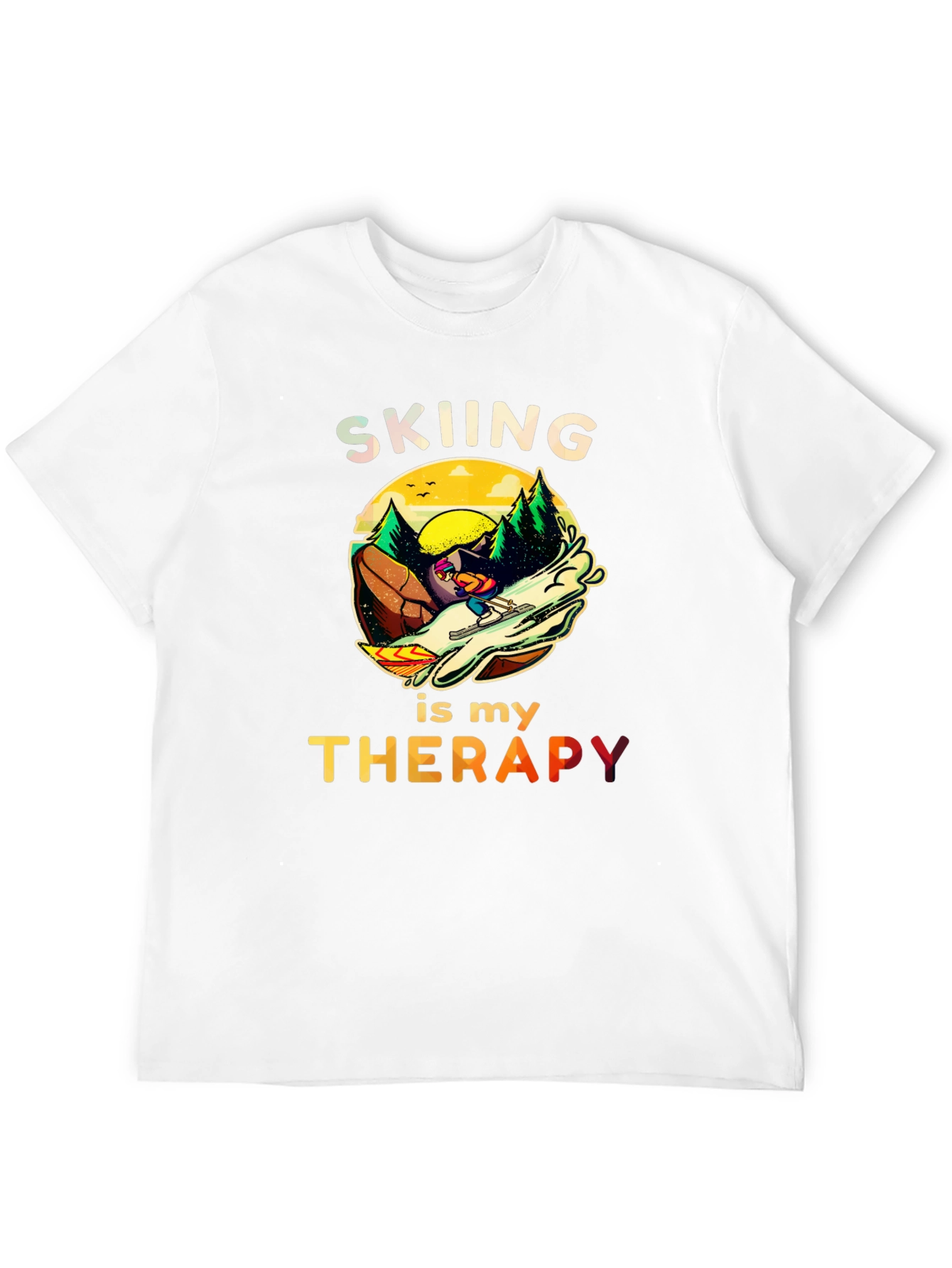 Skiing is my Therapy T-Shirt - Unisex Graphic Tee